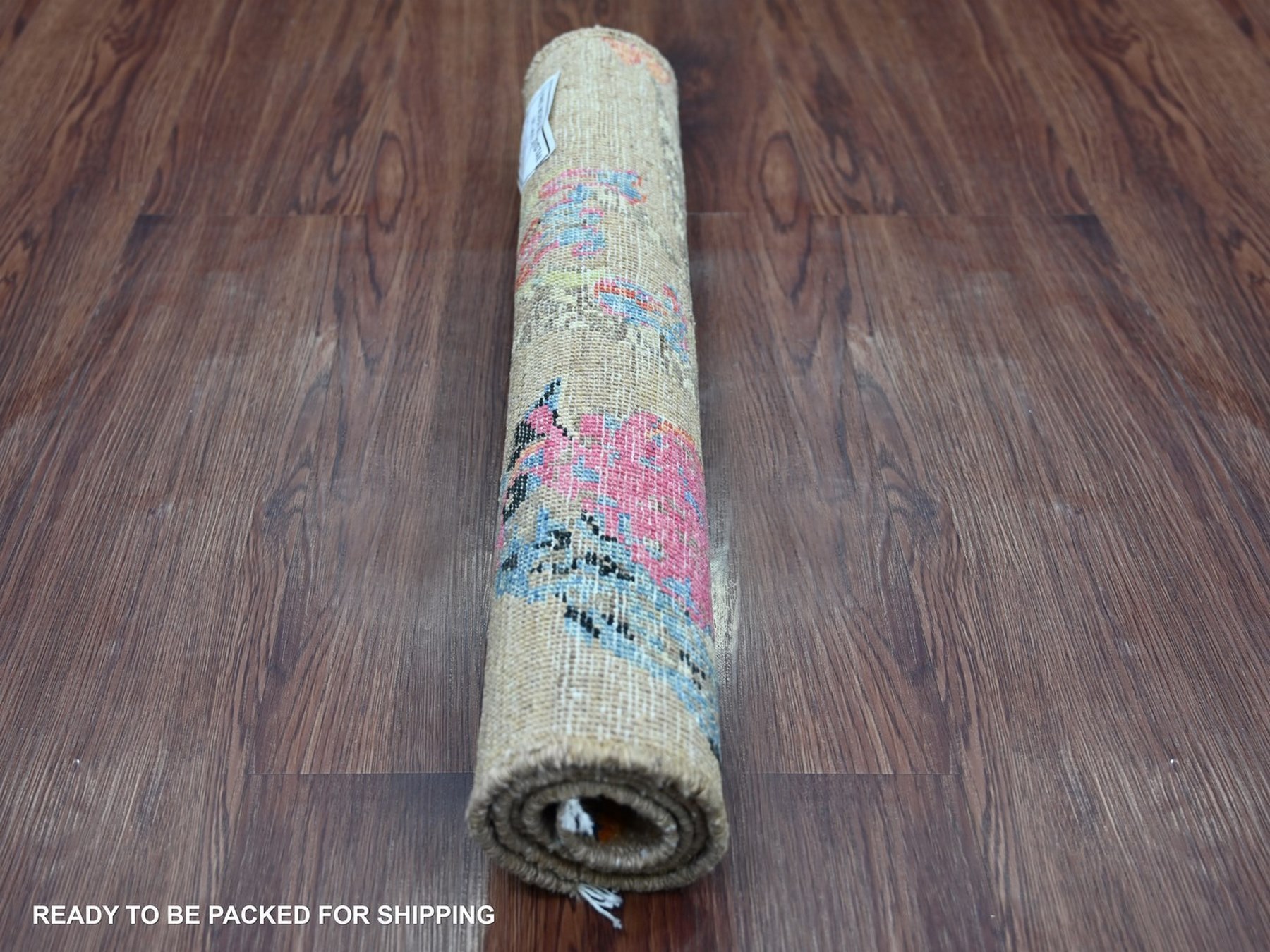2'x3'1" Light Brown, Sparrows on the Tree, Peshawar, Finely Hand Knotted, High Mountain Wool, Soft to the Touch, Mat, Sample, Oriental Rug HR22592 - Image 4