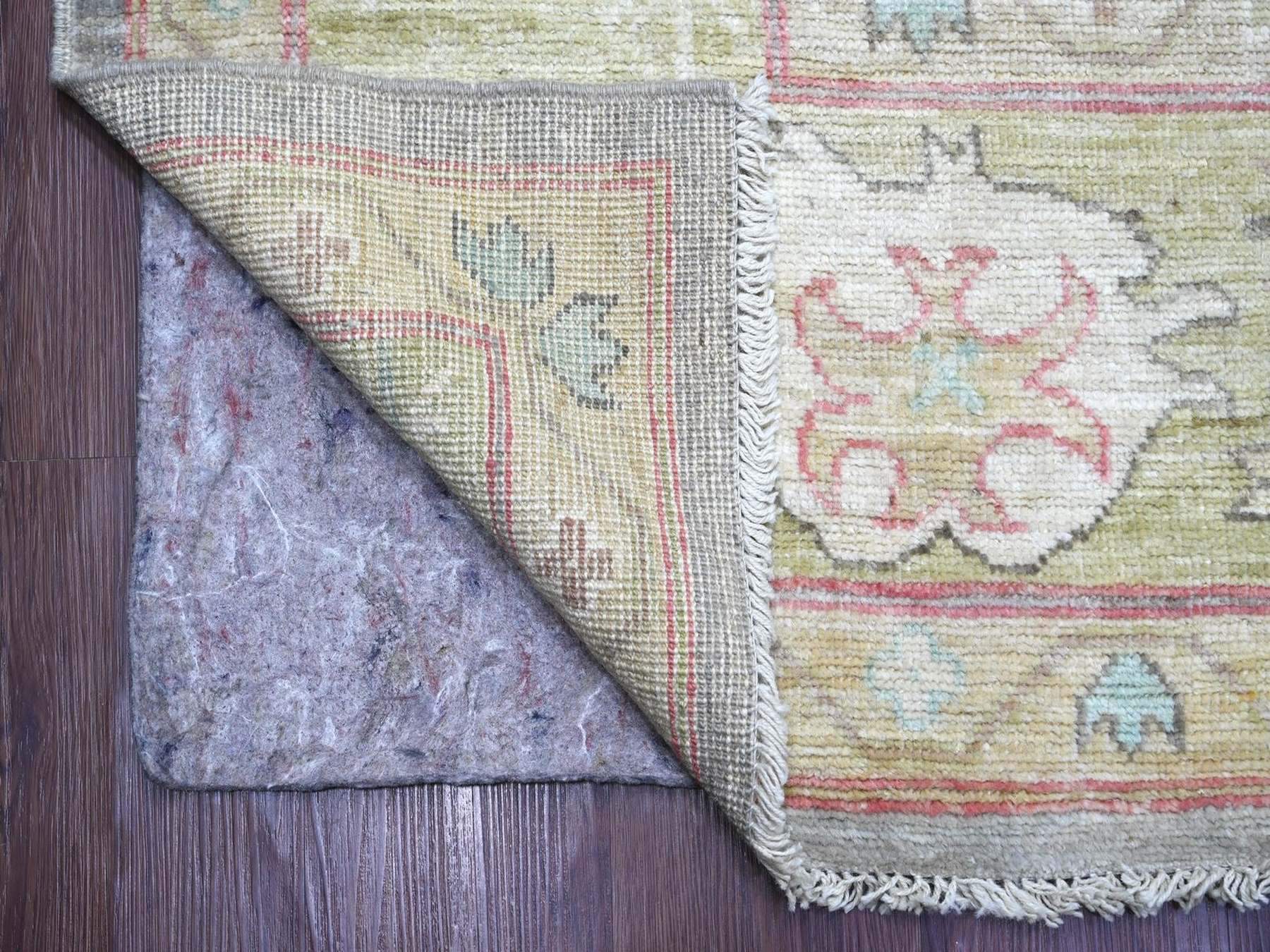 10'x13'7" Misty Gray, Afghan Angora Oushak with Geometric Leaf Design, Hand Knotted, 100% Wool, Vegetable Dyes, Oriental Rug HR22632 - Image 4