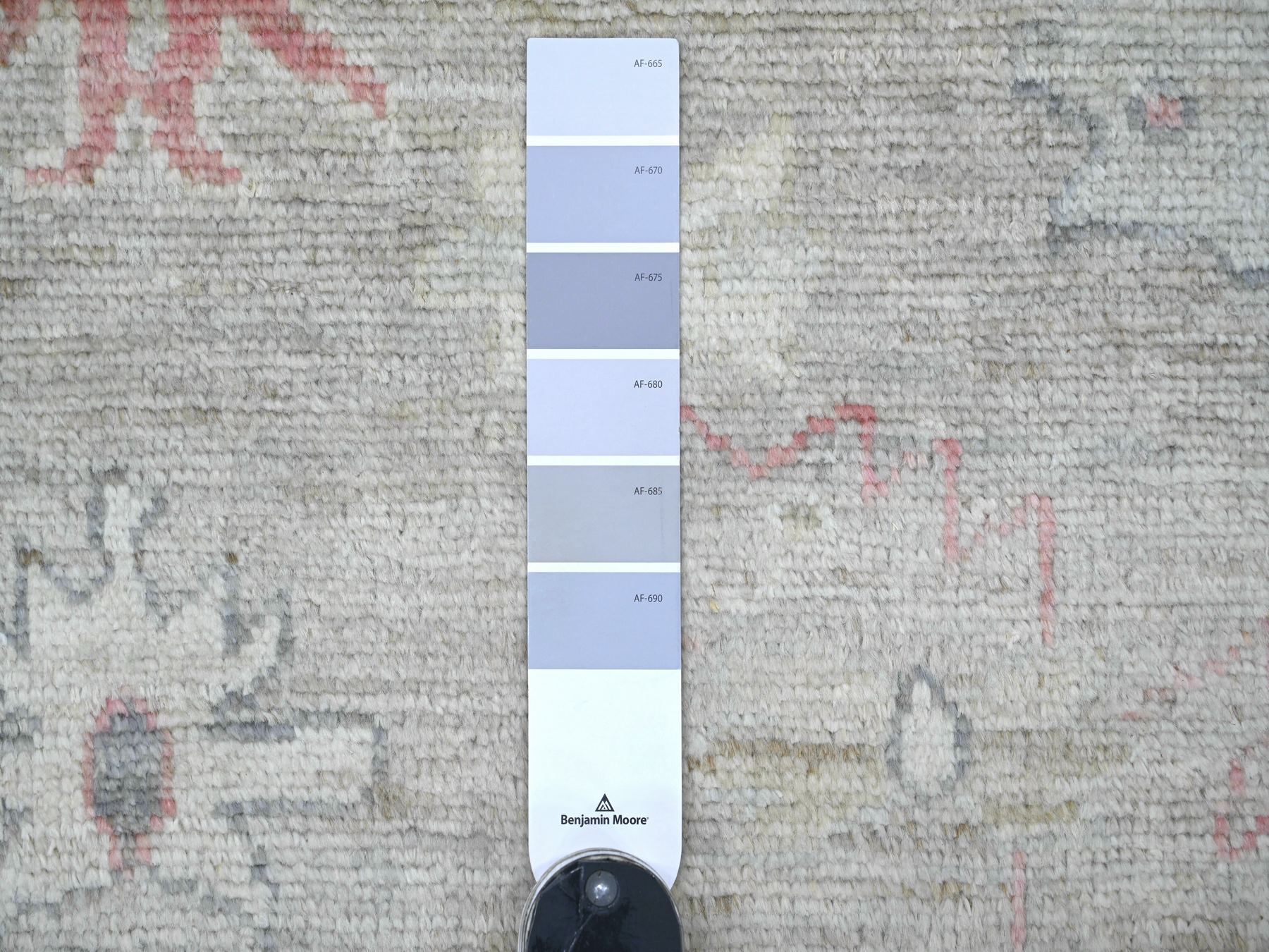 8'8"x12' Spanish Gray, Afghan Angora Oushak with All Over Leaf Design, Hand Knotted, 100% Wool, Vegetable Dyes, Oriental Rug HR22705 - Image 7
