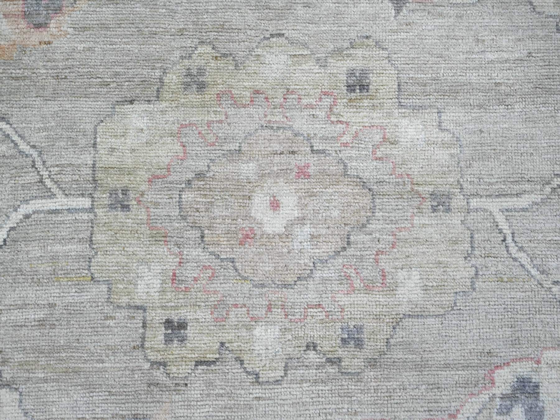 8'8"x12' Spanish Gray, Afghan Angora Oushak with All Over Leaf Design, Hand Knotted, 100% Wool, Vegetable Dyes, Oriental Rug HR22705 - Image 8