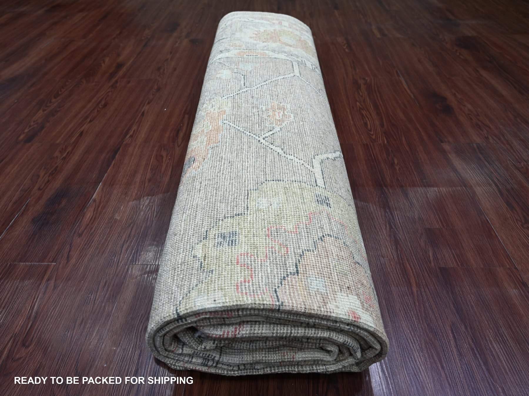 8'8"x12' Spanish Gray, Afghan Angora Oushak with All Over Leaf Design, Hand Knotted, 100% Wool, Vegetable Dyes, Oriental Rug HR22705 - Image 9