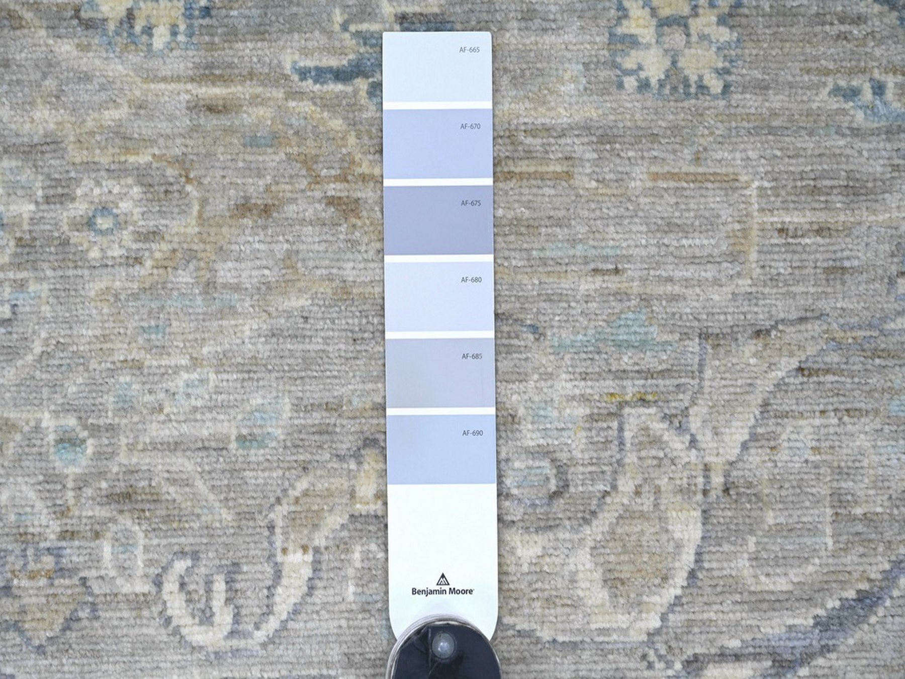 8'x10' Misty Gray, Peshawar with Bijar Garus Design, Hand Knotted, 100% Wool, Vegetable Dyes, Densely Woven, Oriental Rug HR22800 - Image 7