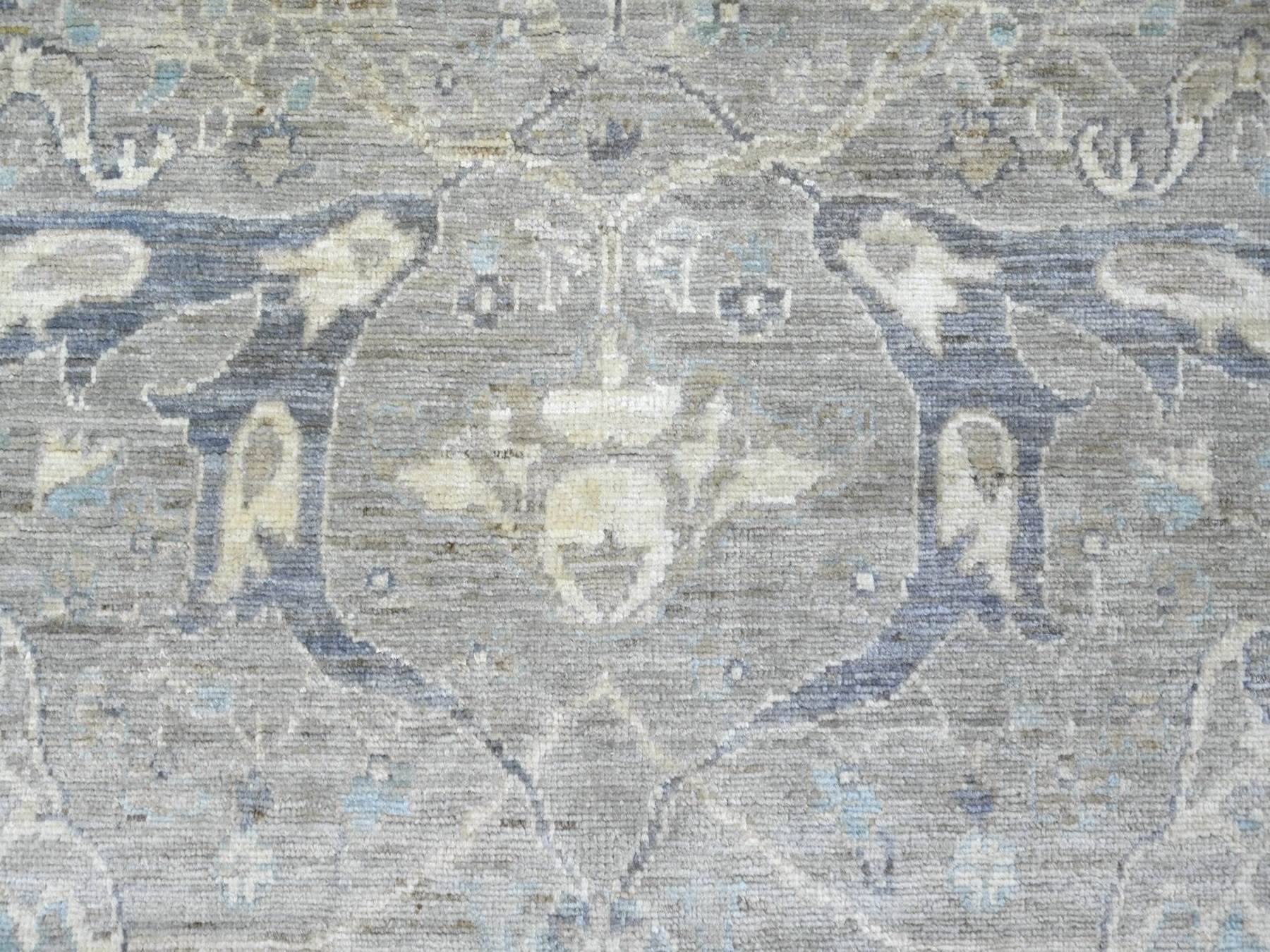 8'x10' Misty Gray, Peshawar with Bijar Garus Design, Hand Knotted, 100% Wool, Vegetable Dyes, Densely Woven, Oriental Rug HR22800 - Image 8