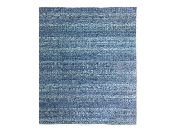 8'3"x9'10" Yonder Blue, Kohinoor Herat Pattern, Small Geometric Repetitive Diamond Design, Hand Knotted, Soft Wool, Tone on Tone, Oriental Rug HR76568
