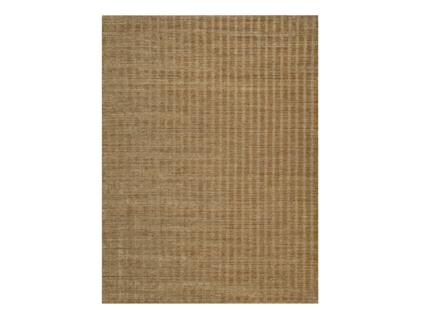 9'1"x12' Camel Brown, Vertical Stripes Design with Salt and Pepper Effect, Undyed Natural Wool, Hand Loomed, Oriental Rug HR92170