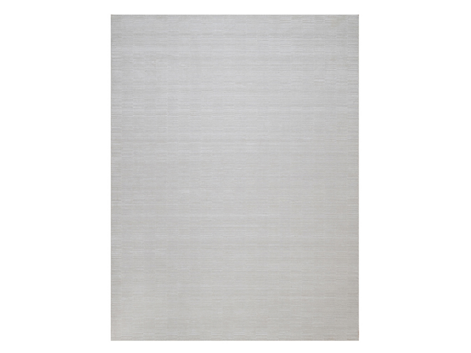 9'1"x12'1" Daisy White, Plain Modern Striae Design, Tone on Tone, Soft to the Touch, Pure Wool, Hand Loomed, Oriental Rug HR92205