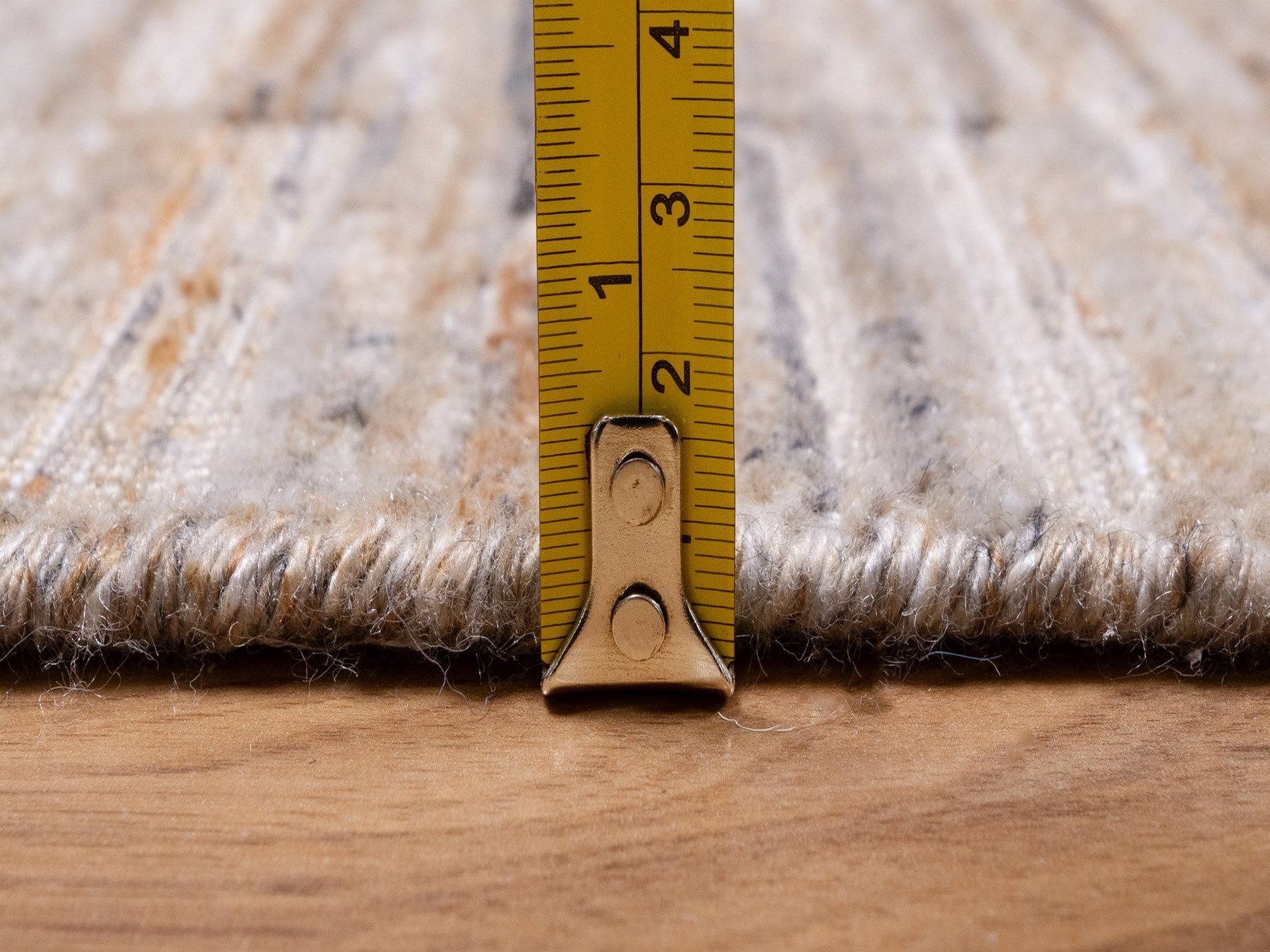 2'7"x12' Beaver Brown, Natural Wool, Modern Grid Pattern, Textured, Hand Loomed, Runner, Oriental Rug HR92206 - Image 7
