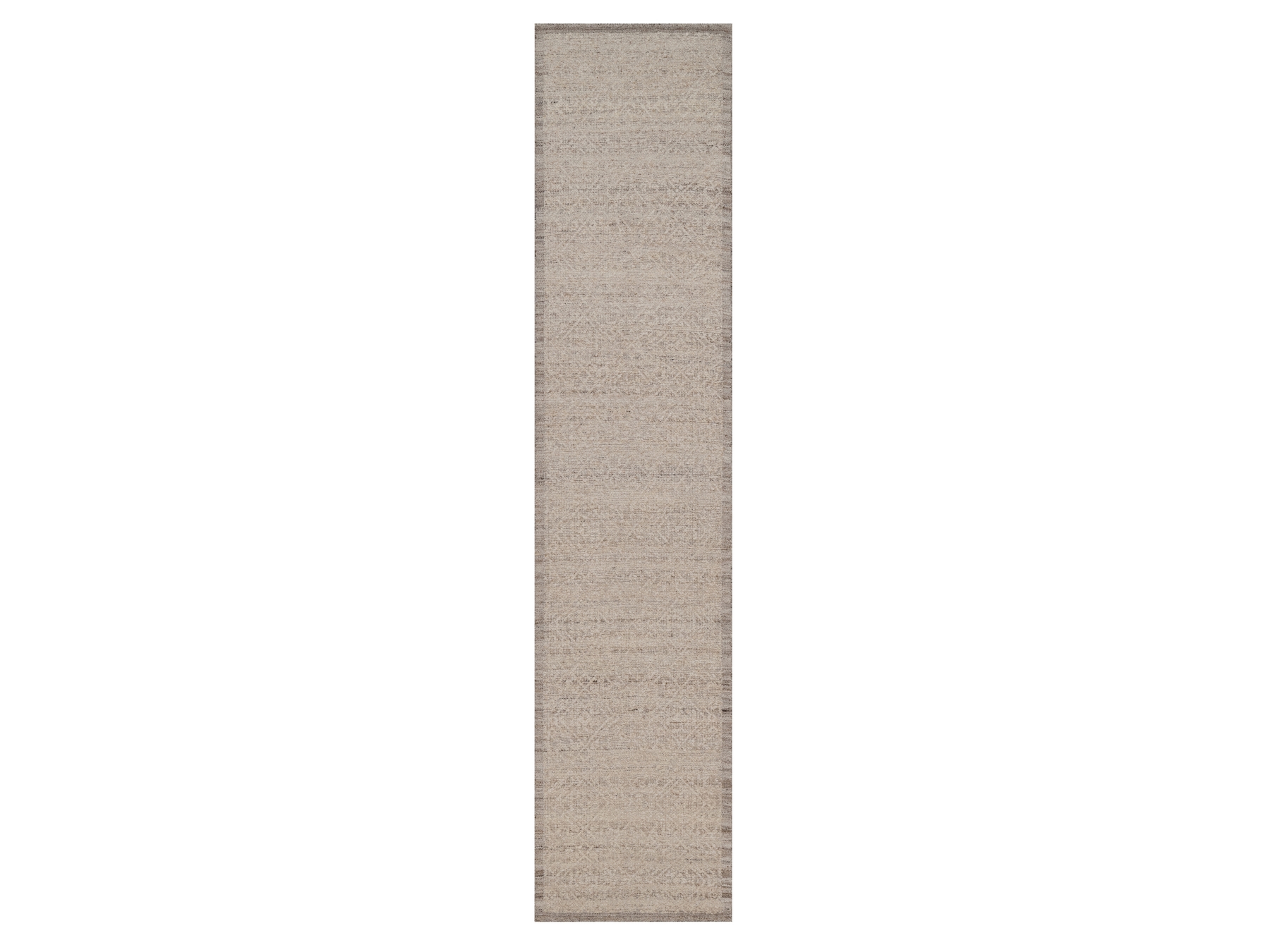 2'6"x11'10" Beaver Brown, Hand Knotted, Modern Variegated Design, Natural Undyed Wool, Piled Flat Weave, Tone on Tone, Textured, Runner, Oriental Rug HR92284