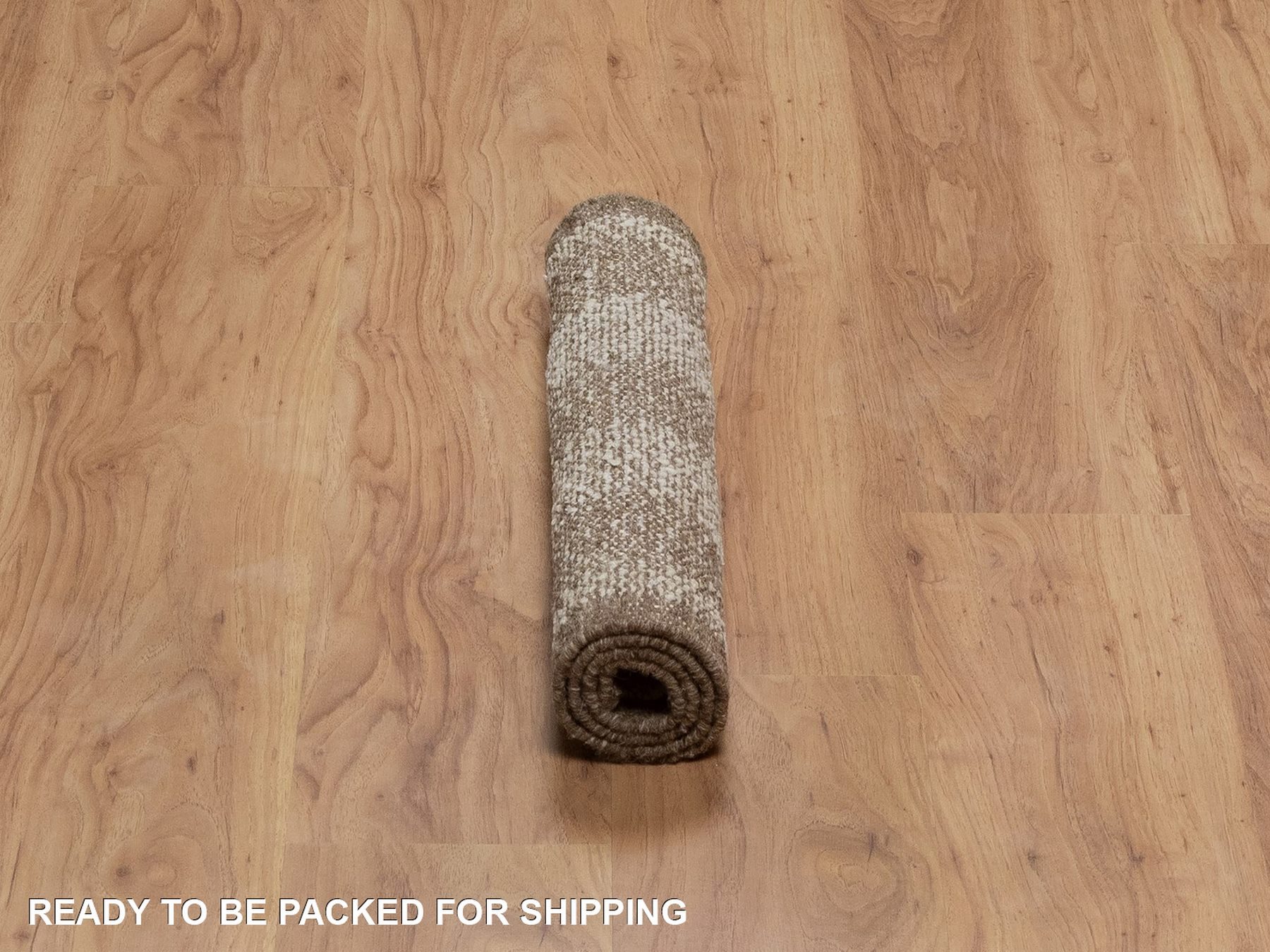 2'x3'1" Winter White, Modern, Vertical Stripes Design, Piled Flat Weave, Tone on Tone, Textured, Hand Knotted, Undyed Natural Wool, Mat, Sample, Oriental Rug HR92287 - Image 6
