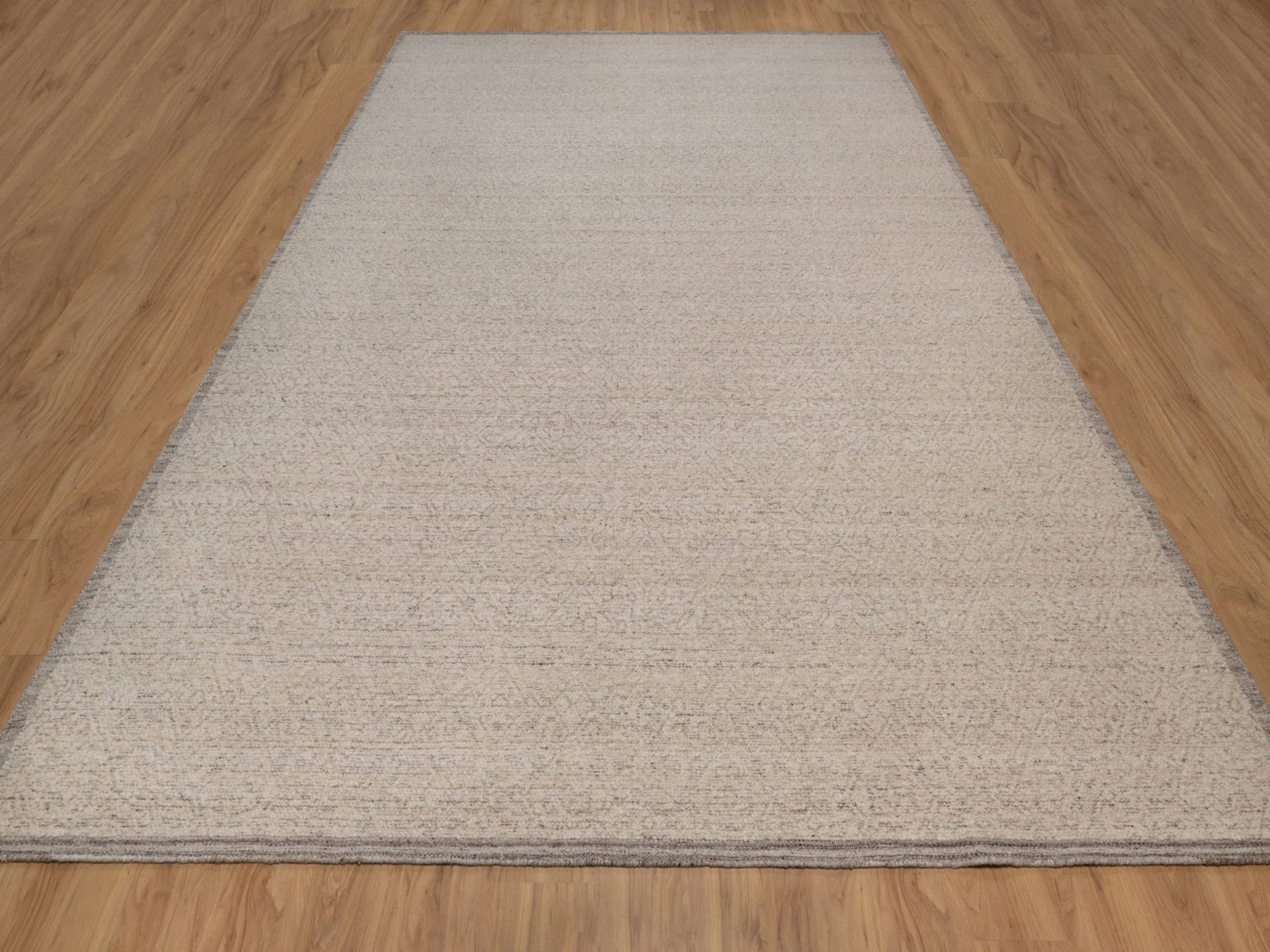 10'1"x14' Beaver Brown, Hand Knotted, Modern Variegated Design, Natural Undyed Wool, Piled Flat Weave, Textured, Tone on Tone, Oriental Rug HR92292 - Image 2