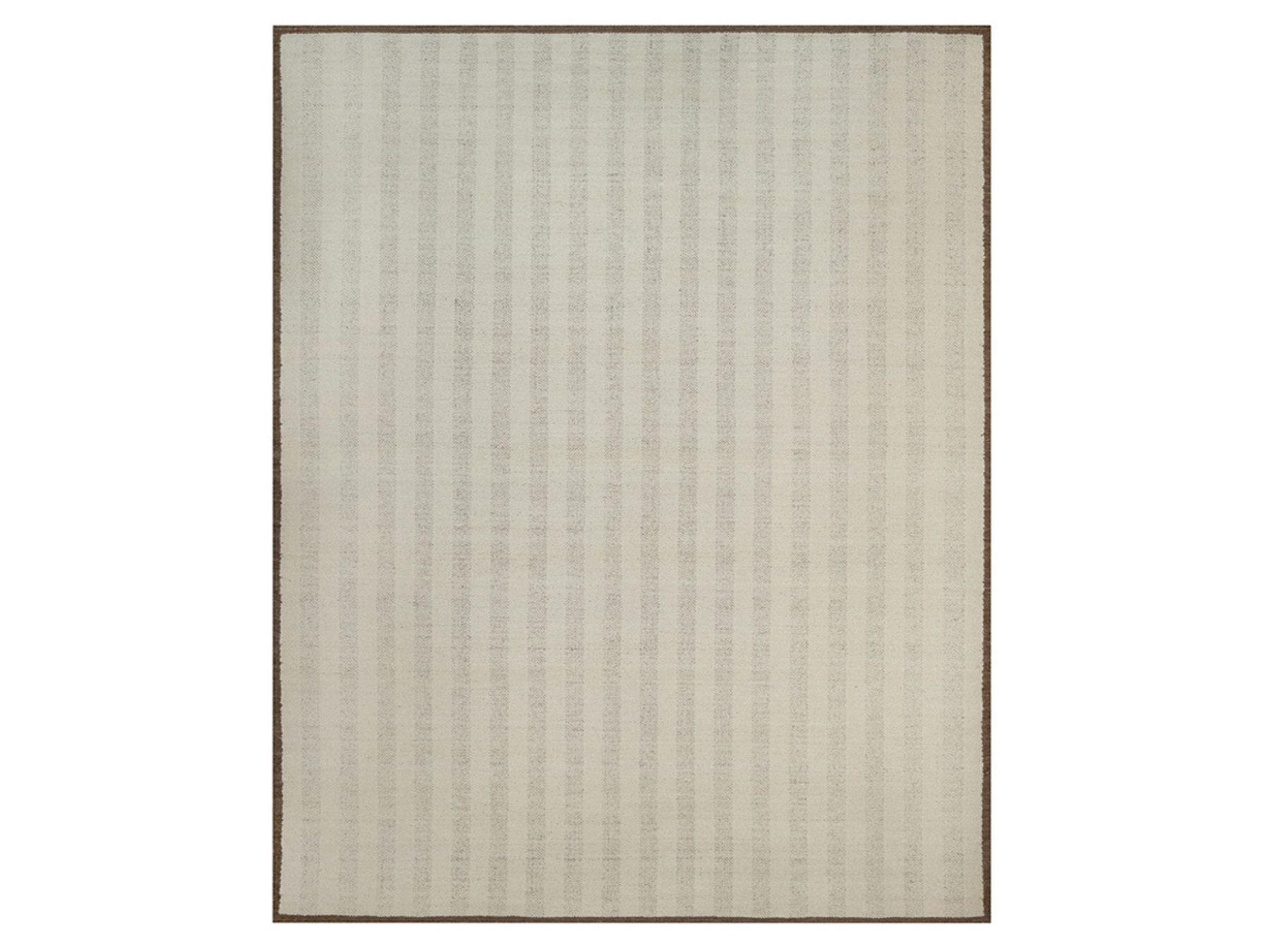 12'x15' Winter White, Modern, Vertical Stripes Design, Piled Flat Weave, Tone on Tone, Textured, Hand Knotted, Undyed Natural Wool, XL, Oversized, Oriental Rug HR92301