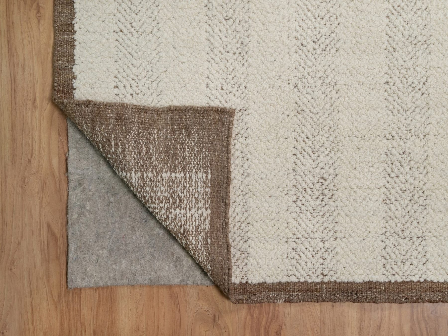 12'x15' Winter White, Modern, Vertical Stripes Design, Piled Flat Weave, Tone on Tone, Textured, Hand Knotted, Undyed Natural Wool, XL, Oversized, Oriental Rug HR92301 - Image 4