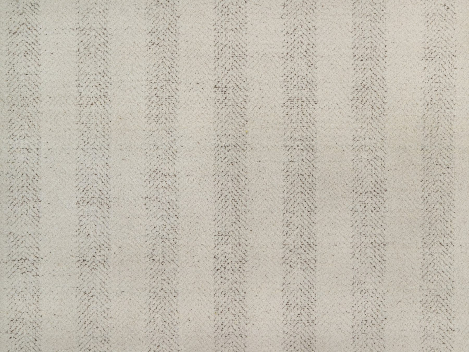 12'x15' Winter White, Modern, Vertical Stripes Design, Piled Flat Weave, Tone on Tone, Textured, Hand Knotted, Undyed Natural Wool, XL, Oversized, Oriental Rug HR92301 - Image 8
