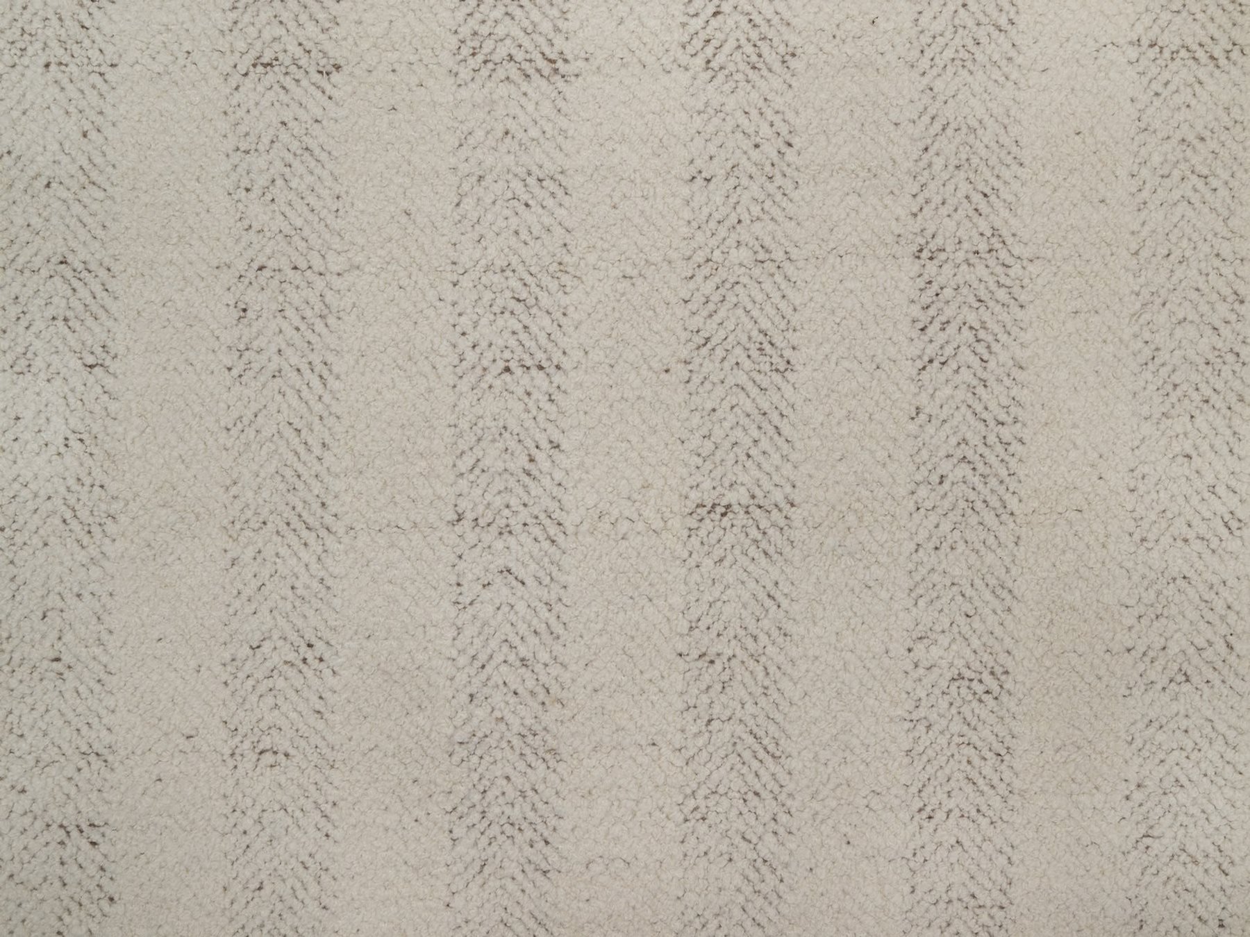 6'x6' Winter White, Hand Knotted, Modern, Vertical Stripes Design, Piled Flat Weave, Tone on Tone, Textured, Undyed Natural Wool, Round, Oriental Rug HR92311 - Image 5