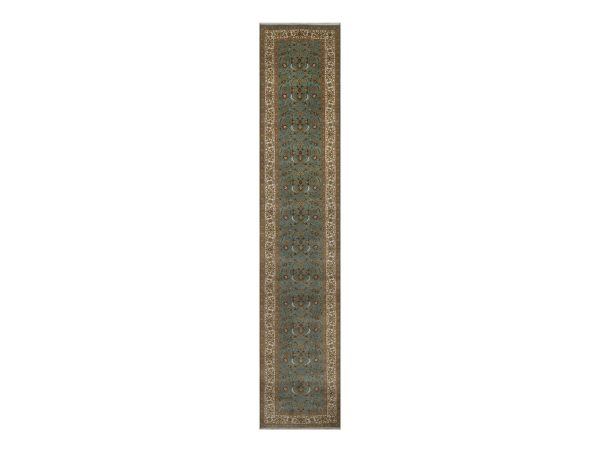 3'1"x16' Turkish Blue, Tabriz Revival, Hand Knotted, Hand Spun New Zealand Wool, 300 KPSI, XL Runner, Oriental Rug HR92335