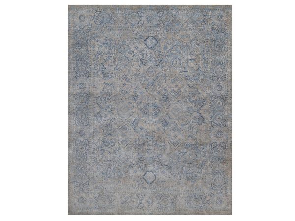8'x10'2" Blue-Gray, Persian Broken and Erased All Over Design, Hand Knotted, 100% Wool, Densely Woven, Oriental Rug HR92355