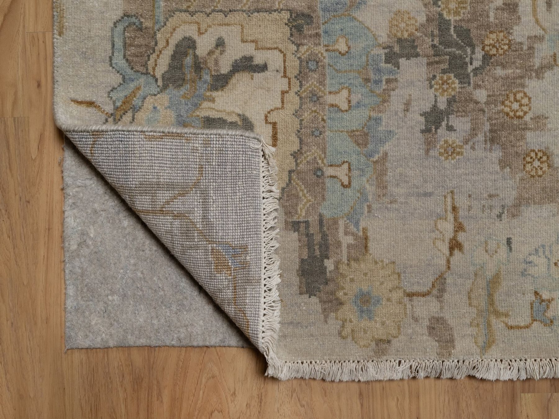 9'5"x14' Cedar Brown, Borderless Oushak with Leaf Design, Hand Knotted, 100% Wool, Densely Woven, Oriental Rug HR92360 - Image 4