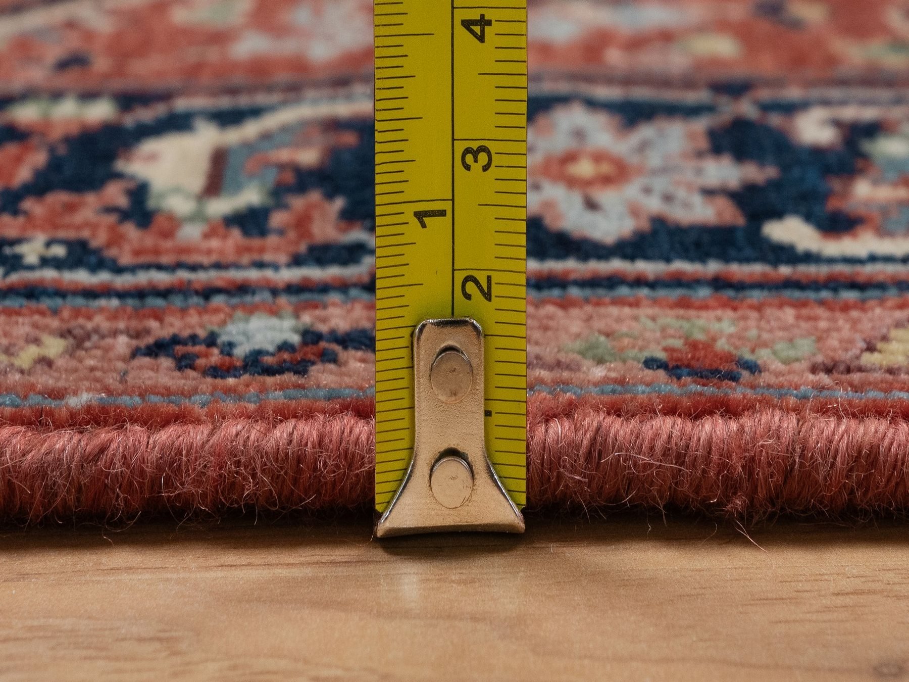 2'7"x26'1" Auburn Red, Antiqued Fine Heriz Re-Creation, Medallions Design, Denser Weave, Vegetable Dyes, Hand Spun New Zealand Wool, Hand Knotted, XL Runner, Oriental Rug HR92439 - Image 7