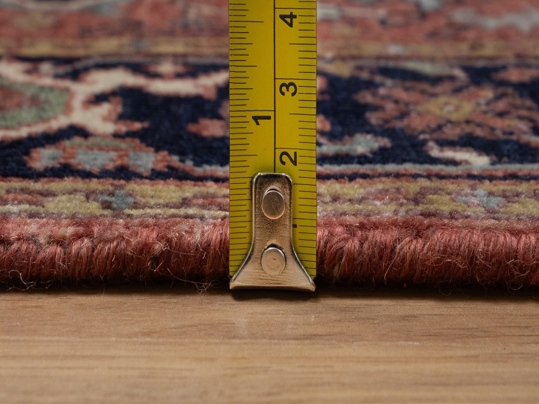 2'7"x12'1" Brick Red, Antiqued Fine Heriz Re-Creation, Medallions Design, Denser Weave, Vegetable Dyes, Hand Spun New Zealand Wool, Hand Knotted, Runner, Oriental Rug HR92449 - Image 7