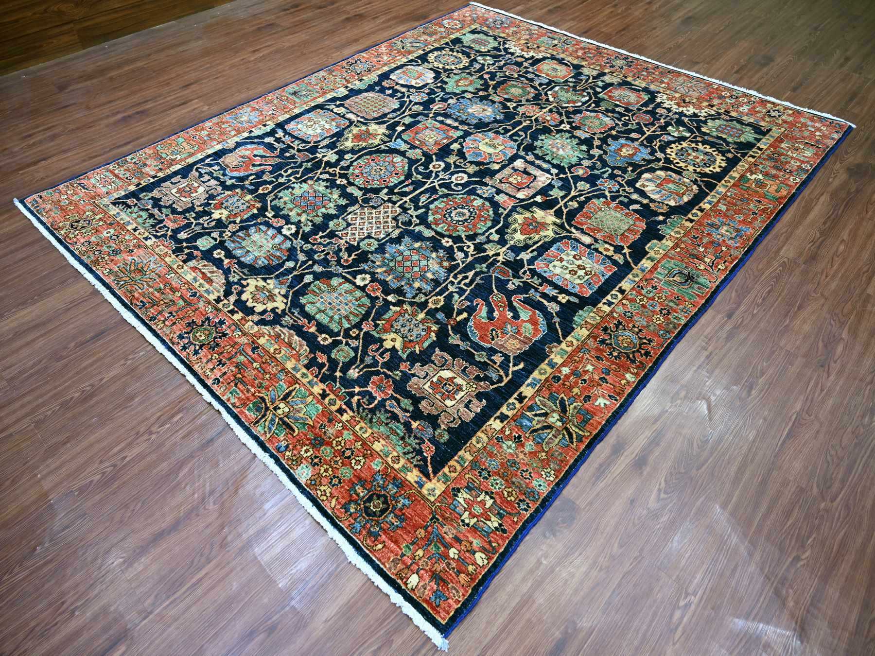 8'x10' Yale Blue, Aryana Grade, Northwest Persian with All Over Design, Vegetable Dyes, High Mountain Wool, Hand Knotted, Densely Woven, Oriental Rug HR21134 - Image 3