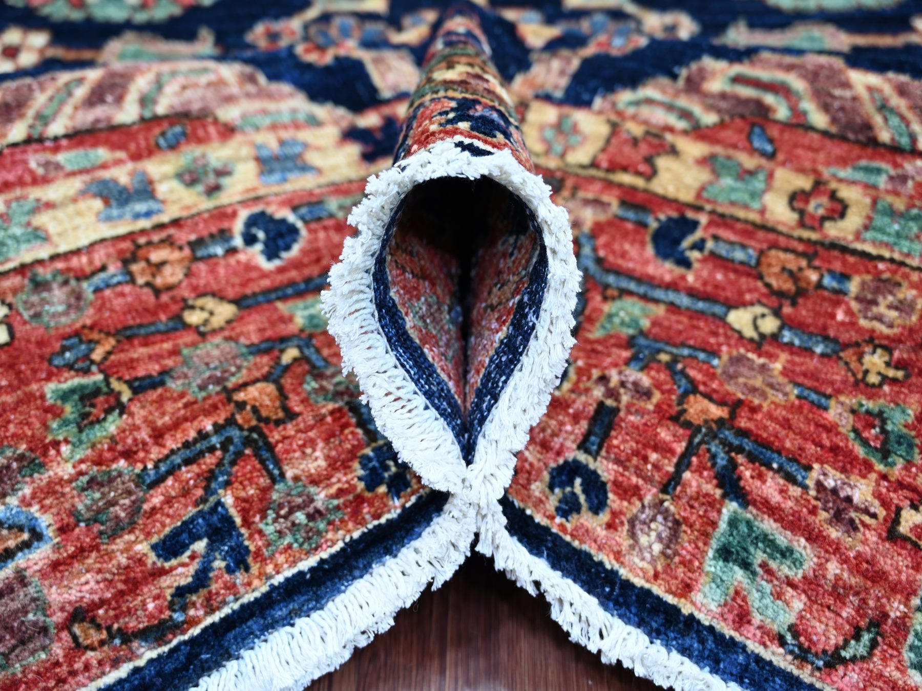 8'x10' Yale Blue, Aryana Grade, Northwest Persian with All Over Design, Vegetable Dyes, High Mountain Wool, Hand Knotted, Densely Woven, Oriental Rug HR21134 - Image 5