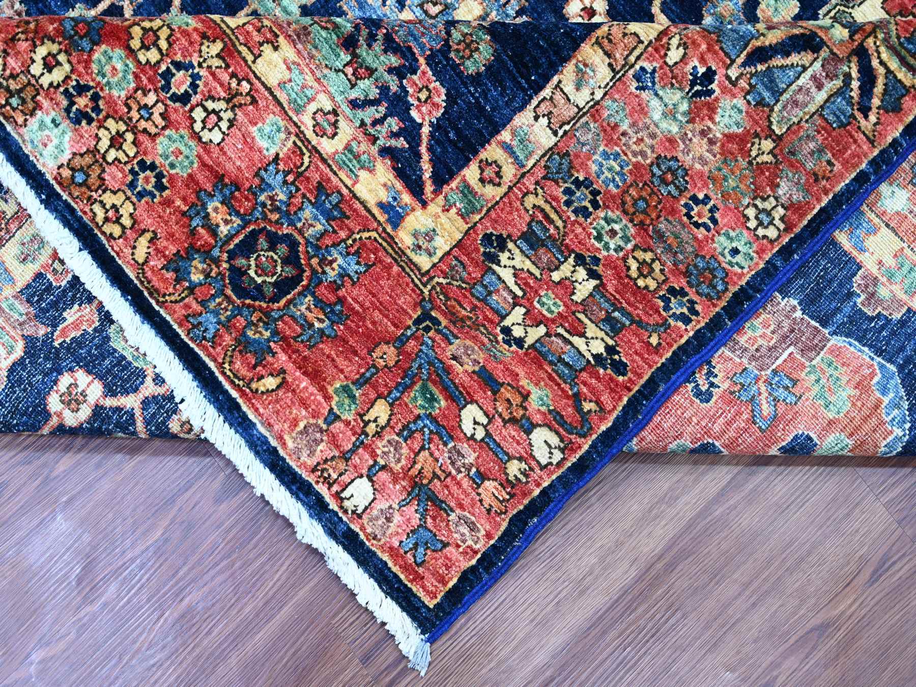 8'x10' Yale Blue, Aryana Grade, Northwest Persian with All Over Design, Vegetable Dyes, High Mountain Wool, Hand Knotted, Densely Woven, Oriental Rug HR21134 - Image 6