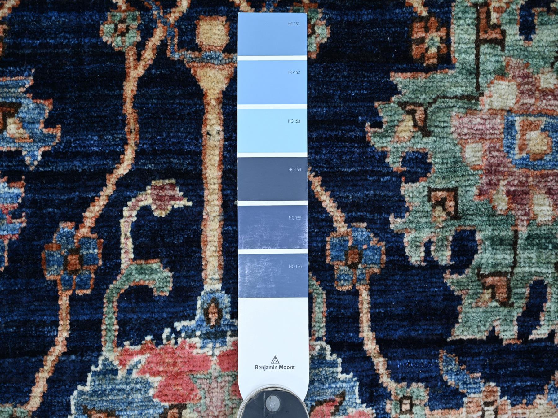 8'x10' Yale Blue, Aryana Grade, Northwest Persian with All Over Design, Vegetable Dyes, High Mountain Wool, Hand Knotted, Densely Woven, Oriental Rug HR21134 - Image 7