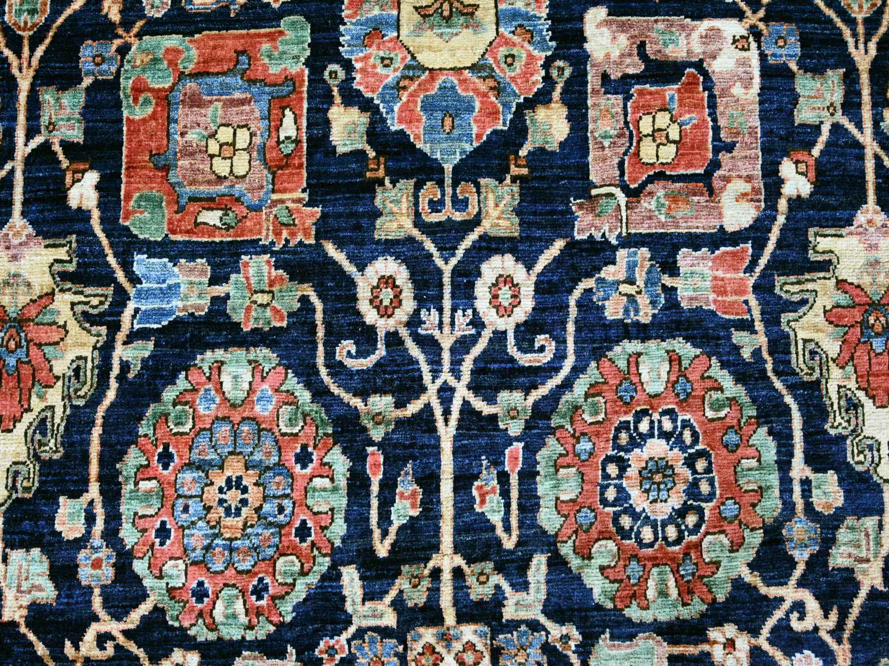 8'x10' Yale Blue, Aryana Grade, Northwest Persian with All Over Design, Vegetable Dyes, High Mountain Wool, Hand Knotted, Densely Woven, Oriental Rug HR21134 - Image 8