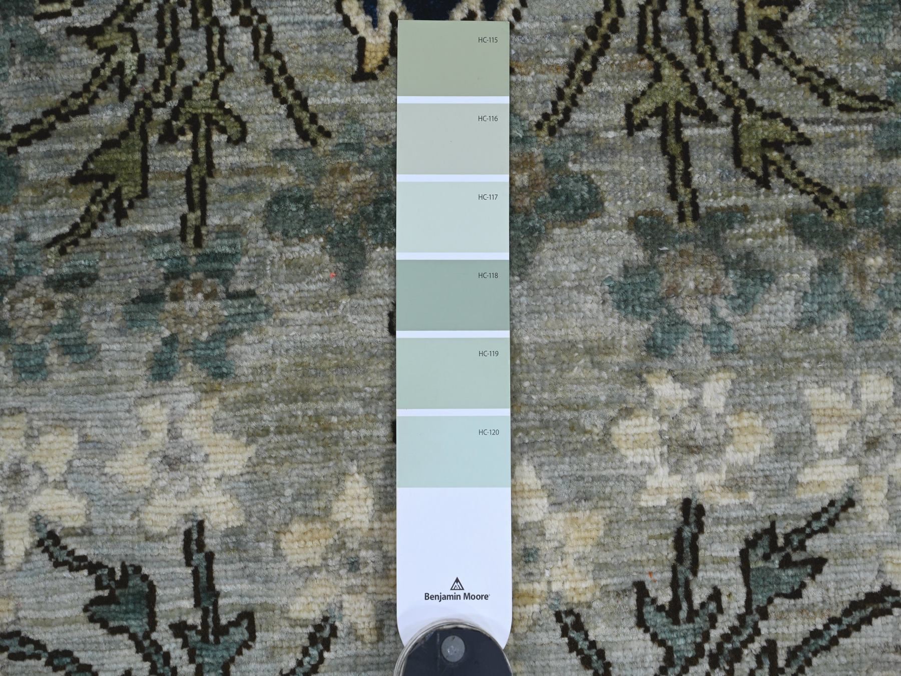 2'6"x14'2" Spanish Gray, Bijar Garus Design, Aryana Grade, Vegetable Dyes, High Mountain Wool, Hand Knotted, Soft Pile, Densely Woven, Runner, Oriental Rug HR21154 - Image 3