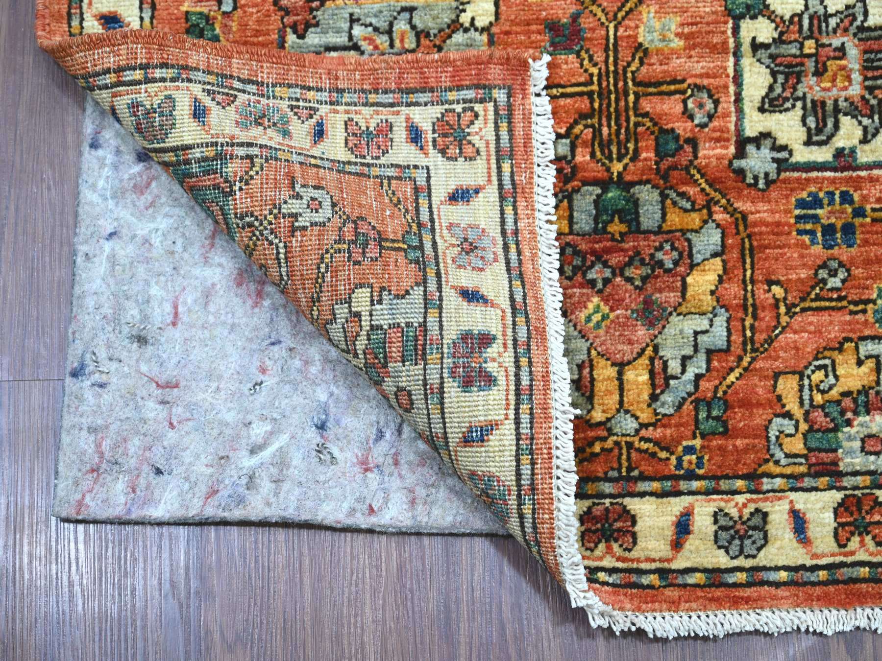 2'8"x15'9" Rust Red, Northwest Persian All Over Design, Aryana Grade, Vegetable Dyes, Soft Pile, High Mountain Wool, Hand Knotted, Densely Woven, XL Runner, Oriental Rug HR21155 - Image 2