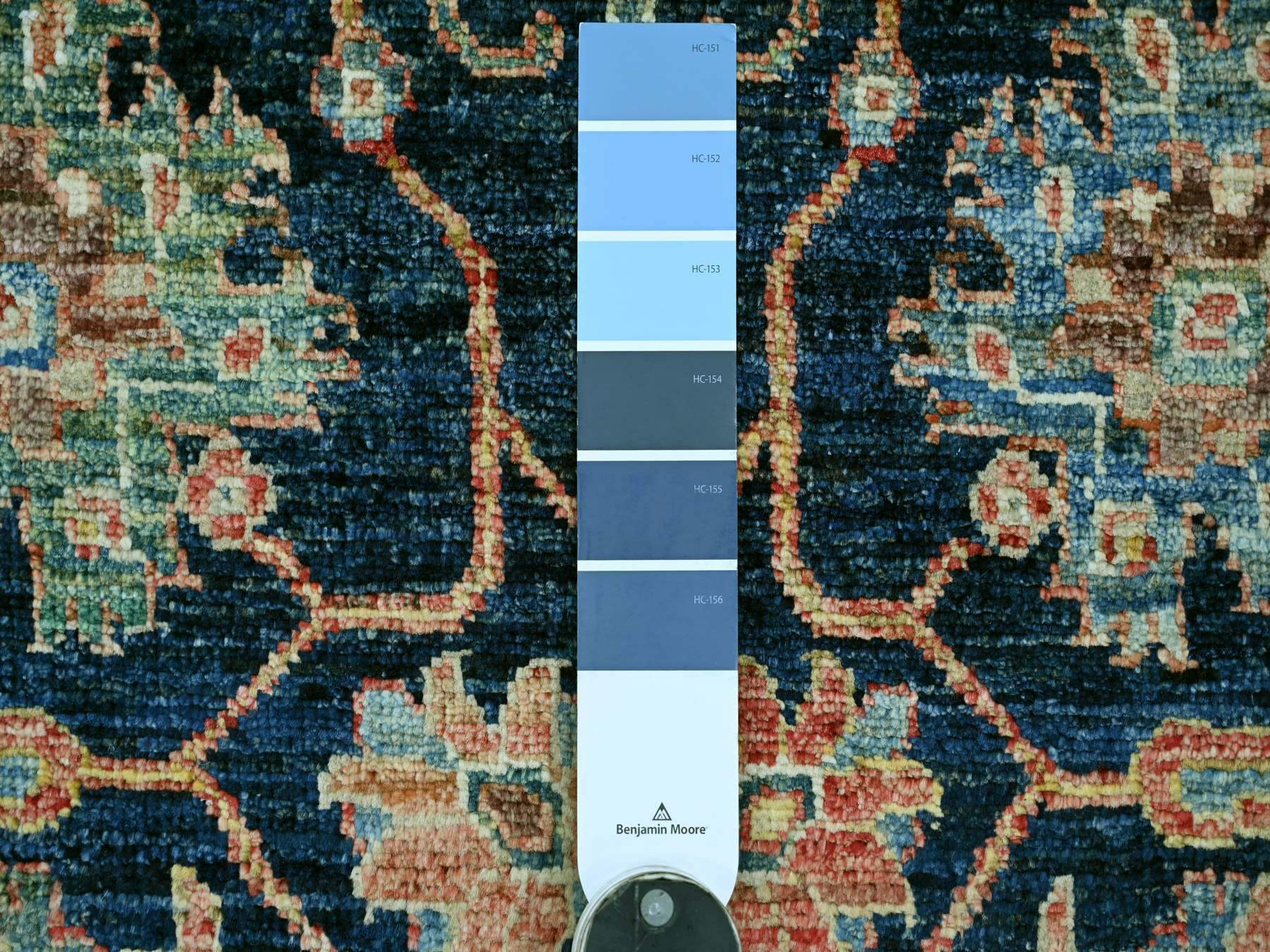 2'6"x21'8" Yale Blue, Aryana Grade, Northwest Persian with All Over Design, Vegetable Dyes, High Mountain Wool, Hand Knotted, Densely Woven, XL Runner, Oriental Rug HR21169 - Image 3