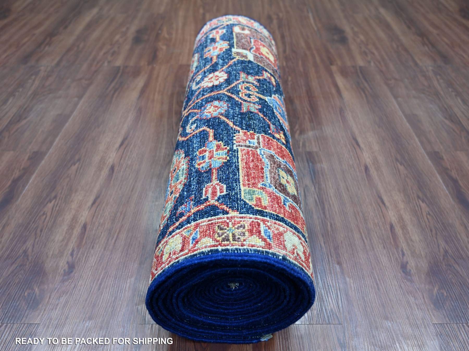 2'6"x21'8" Yale Blue, Aryana Grade, Northwest Persian with All Over Design, Vegetable Dyes, High Mountain Wool, Hand Knotted, Densely Woven, XL Runner, Oriental Rug HR21169 - Image 4