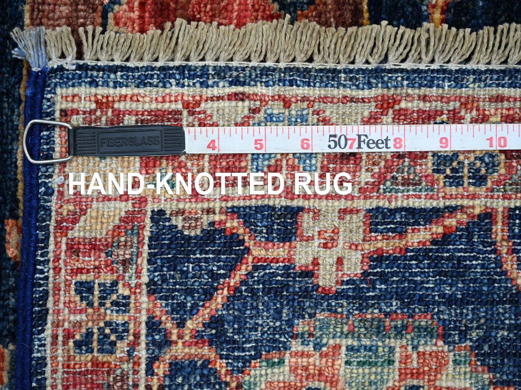 2'6"x21'8" Yale Blue, Aryana Grade, Northwest Persian with All Over Design, Vegetable Dyes, High Mountain Wool, Hand Knotted, Densely Woven, XL Runner, Oriental Rug HR21169 - Image 6