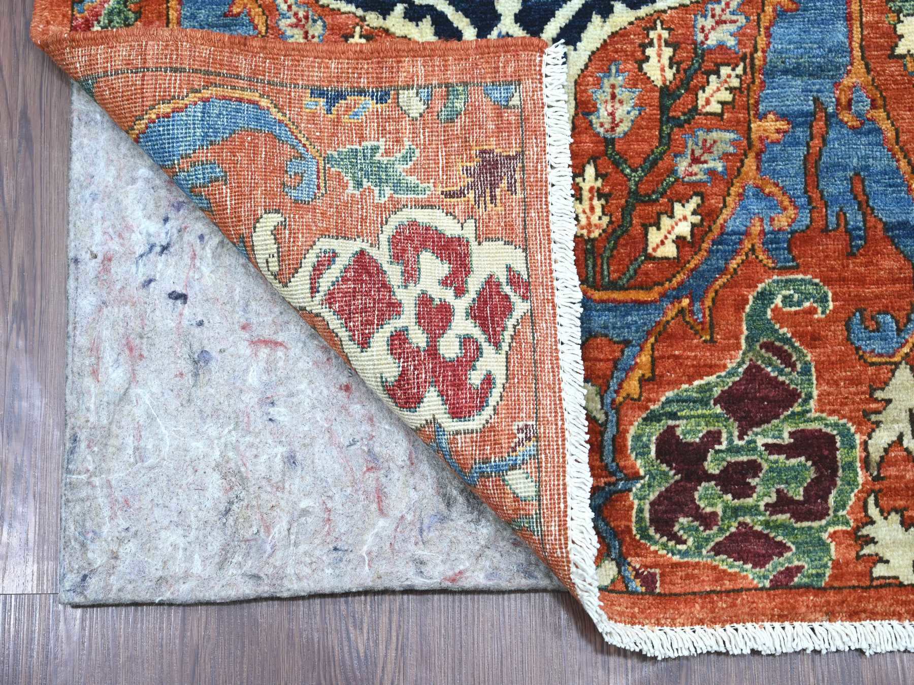 2'7"x17'2" Rust Orange, Aryana Grade, Bijar Garus Design, High Mountain Wool, Hand Knotted, Vegetable Dyes, Soft Pile, Densely Woven, XL Runner, Oriental Rug HR21184 - Image 2