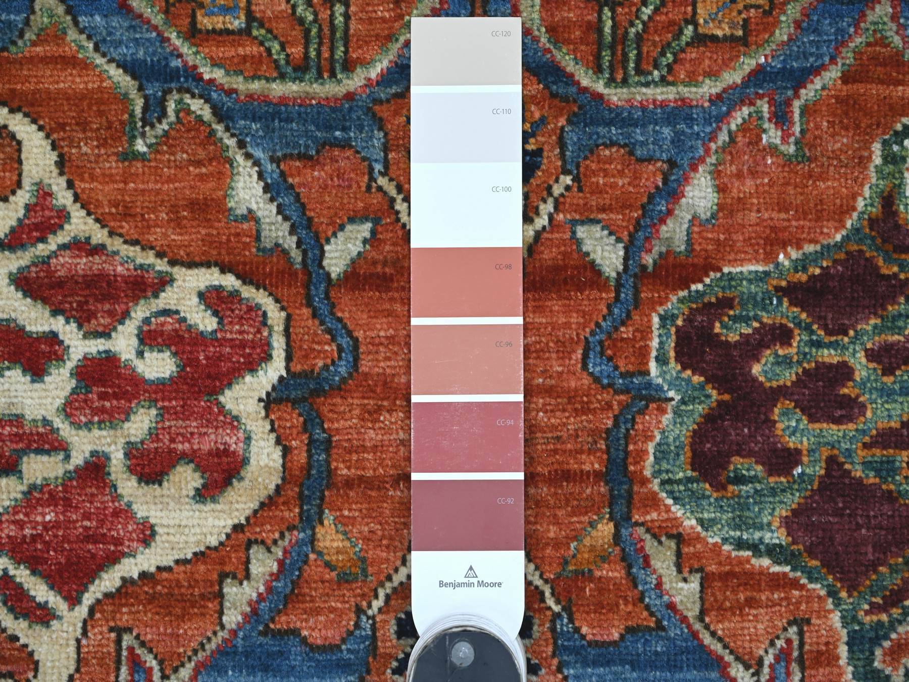 2'7"x17'2" Rust Orange, Aryana Grade, Bijar Garus Design, High Mountain Wool, Hand Knotted, Vegetable Dyes, Soft Pile, Densely Woven, XL Runner, Oriental Rug HR21184 - Image 3