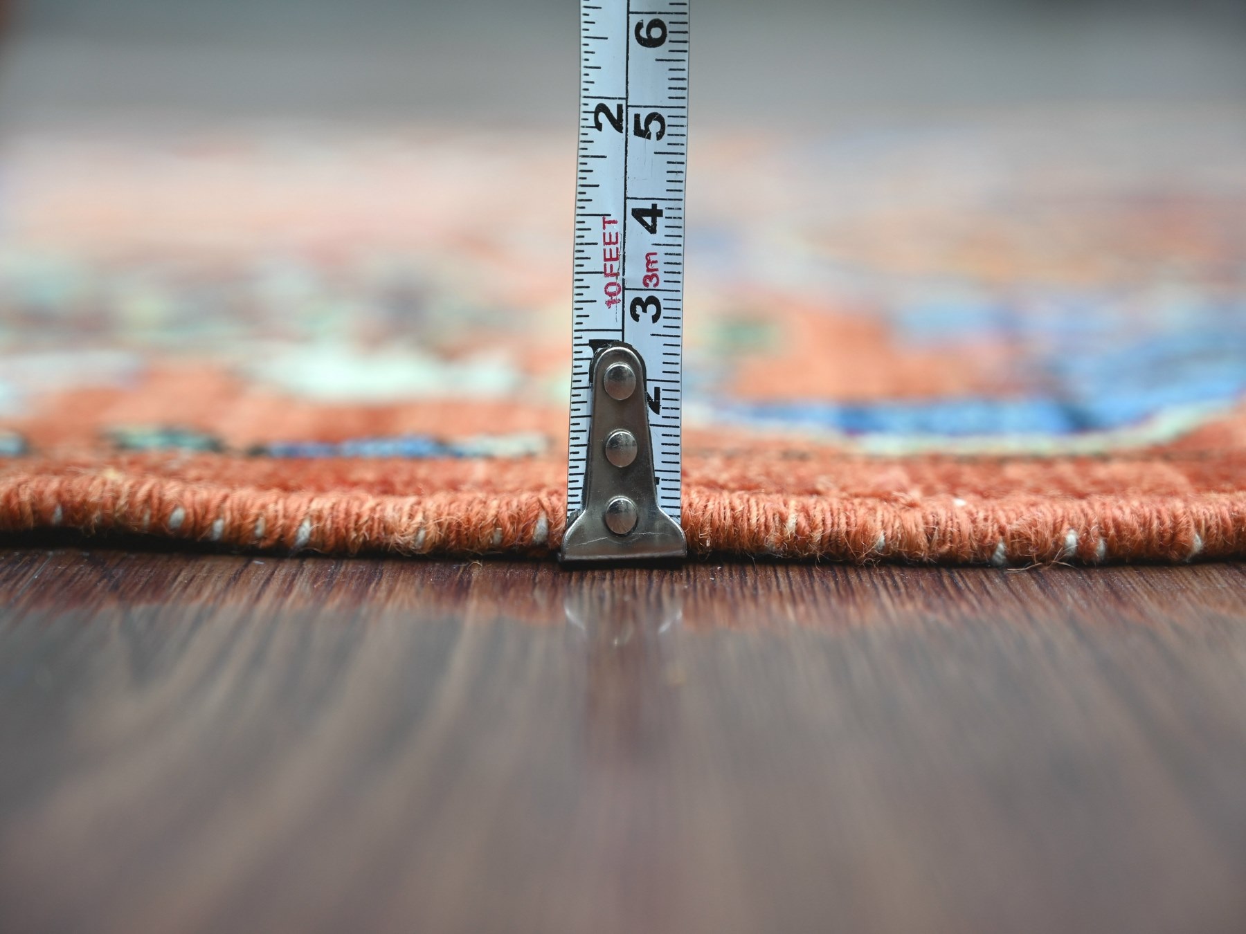 2'7"x17'2" Rust Orange, Aryana Grade, Bijar Garus Design, High Mountain Wool, Hand Knotted, Vegetable Dyes, Soft Pile, Densely Woven, XL Runner, Oriental Rug HR21184 - Image 5