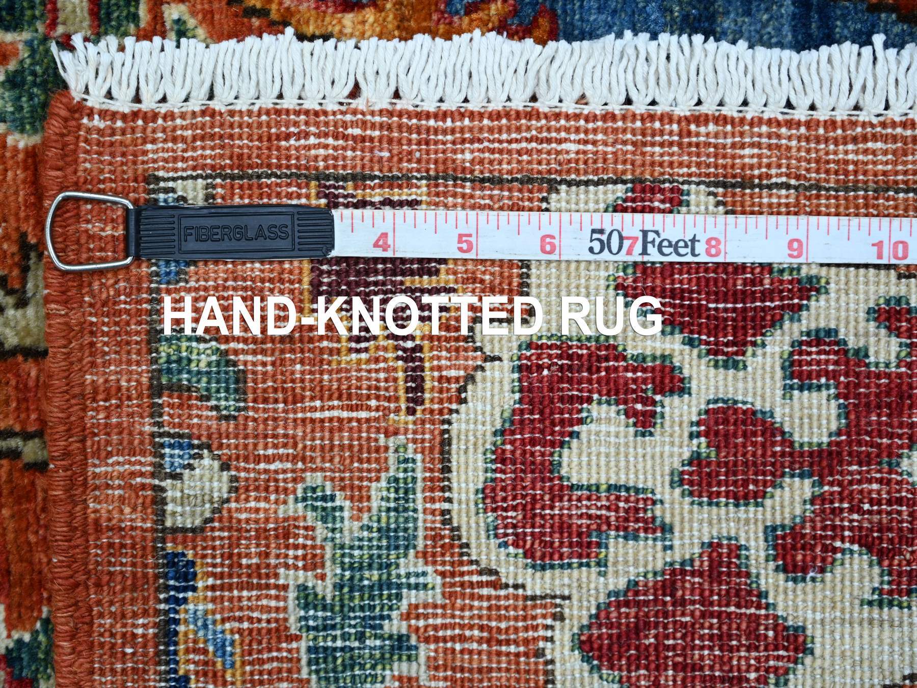 2'7"x17'2" Rust Orange, Aryana Grade, Bijar Garus Design, High Mountain Wool, Hand Knotted, Vegetable Dyes, Soft Pile, Densely Woven, XL Runner, Oriental Rug HR21184 - Image 6