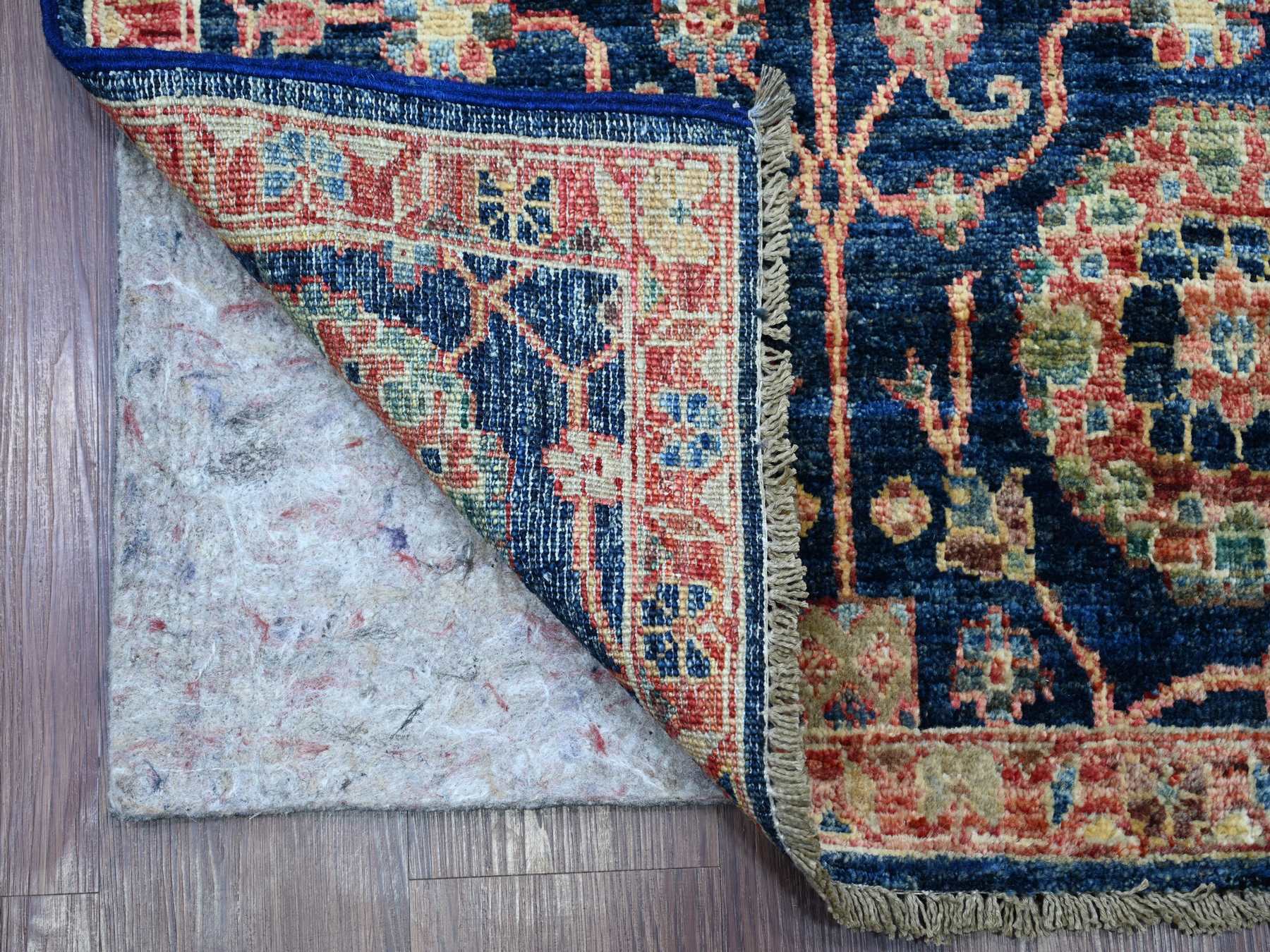 2'7"x21'8" Yale Blue, Aryana Grade, Northwest Persian with All Over Design, Vegetable Dyes, High Mountain Wool, Hand Knotted, Densely Woven, XL Runner, Oriental Rug HR21185 - Image 2