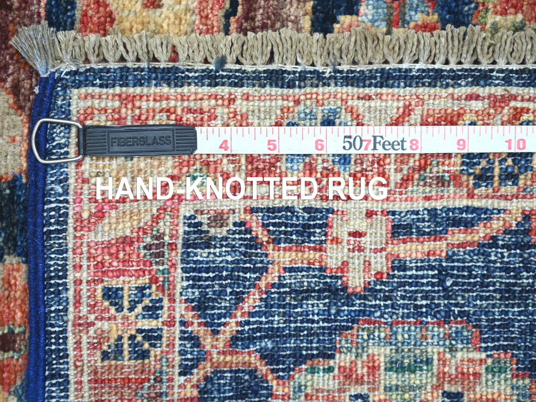 2'7"x21'8" Yale Blue, Aryana Grade, Northwest Persian with All Over Design, Vegetable Dyes, High Mountain Wool, Hand Knotted, Densely Woven, XL Runner, Oriental Rug HR21185 - Image 6