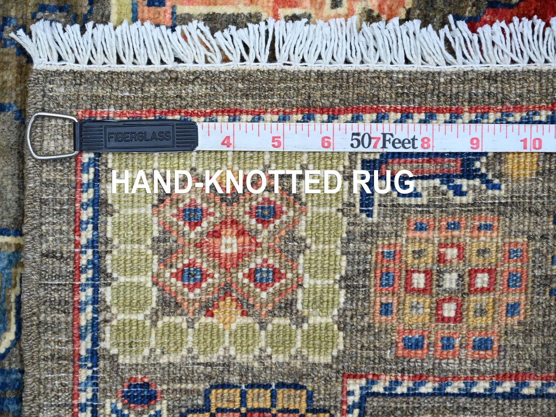 3'1"x4'10" Carbon Gray, Aryana Collection, Peshawar with Colorful Ziegler Mahal Design, High Mountain Wool, Denser Weave, Hand Knotted, Vegetable Dyes, Oriental Rug HR21186 - Image 6