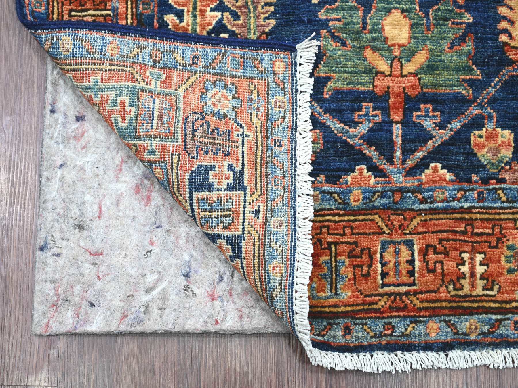 3'x15'7" Yale Blue, Northwest Persian with Serrated Gul Motif, Hand Knotted, Aryana Collection, Vegetable Dyes, Soft Pile, High Mountain Wool, Densely Woven, XL Runner, Oriental Rug HR21188 - Image 2