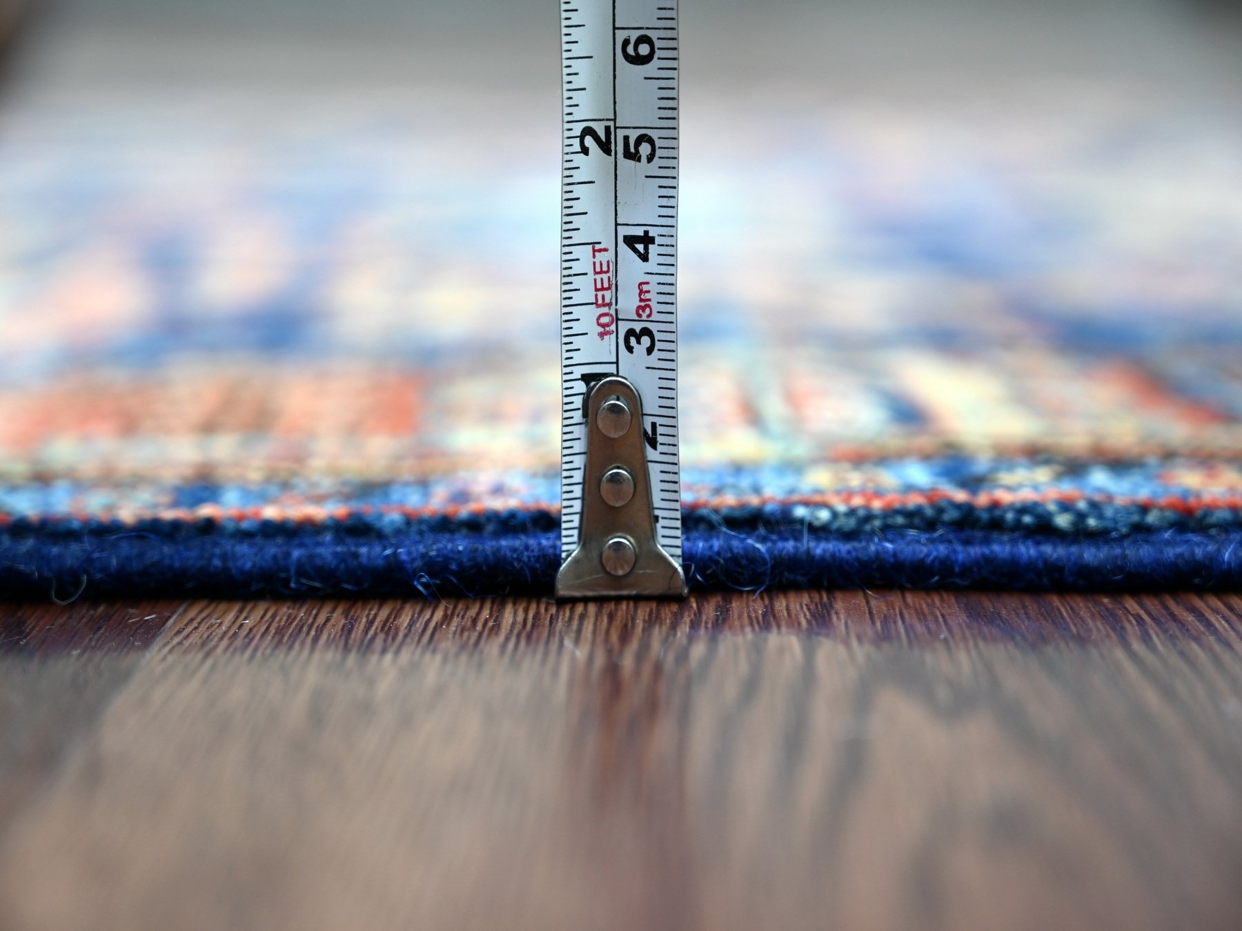 3'x15'7" Yale Blue, Northwest Persian with Serrated Gul Motif, Hand Knotted, Aryana Collection, Vegetable Dyes, Soft Pile, High Mountain Wool, Densely Woven, XL Runner, Oriental Rug HR21188 - Image 5