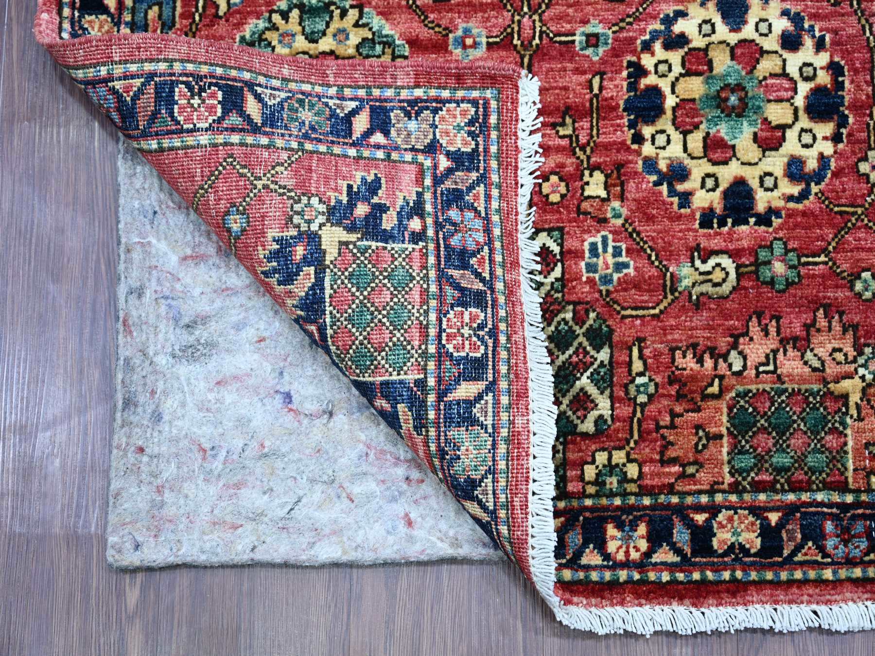 2'8"x19'7" Lychee Red, Northwest Persian All Over Design, Aryana Grade, Vegetable Dyes, Soft Pile, High Mountain Wool, Hand Knotted, Densely Woven, XL Runner, Oriental Rug HR21212 - Image 2