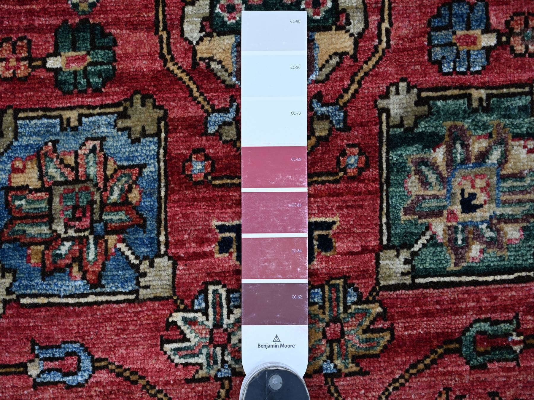 2'8"x19'7" Lychee Red, Northwest Persian All Over Design, Aryana Grade, Vegetable Dyes, Soft Pile, High Mountain Wool, Hand Knotted, Densely Woven, XL Runner, Oriental Rug HR21212 - Image 3