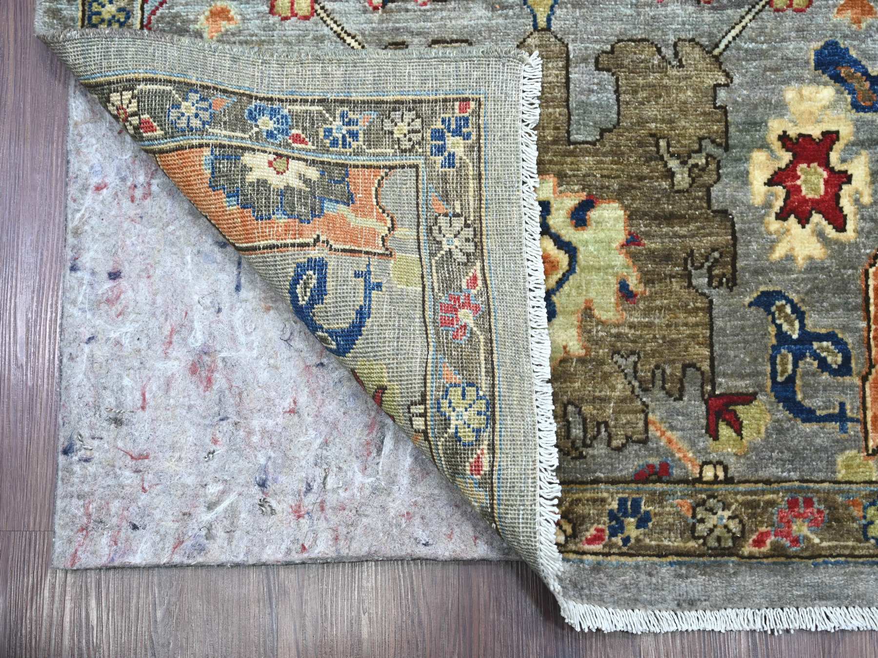 3'x16' Spanish Gray, Aryana Collection, Heriz All Over Design, Vegetable Dyes, Hand Knotted, Soft Pile, High Mountain Wool, Densely Woven, XL Runner, Oriental Rug HR21284 - Image 2