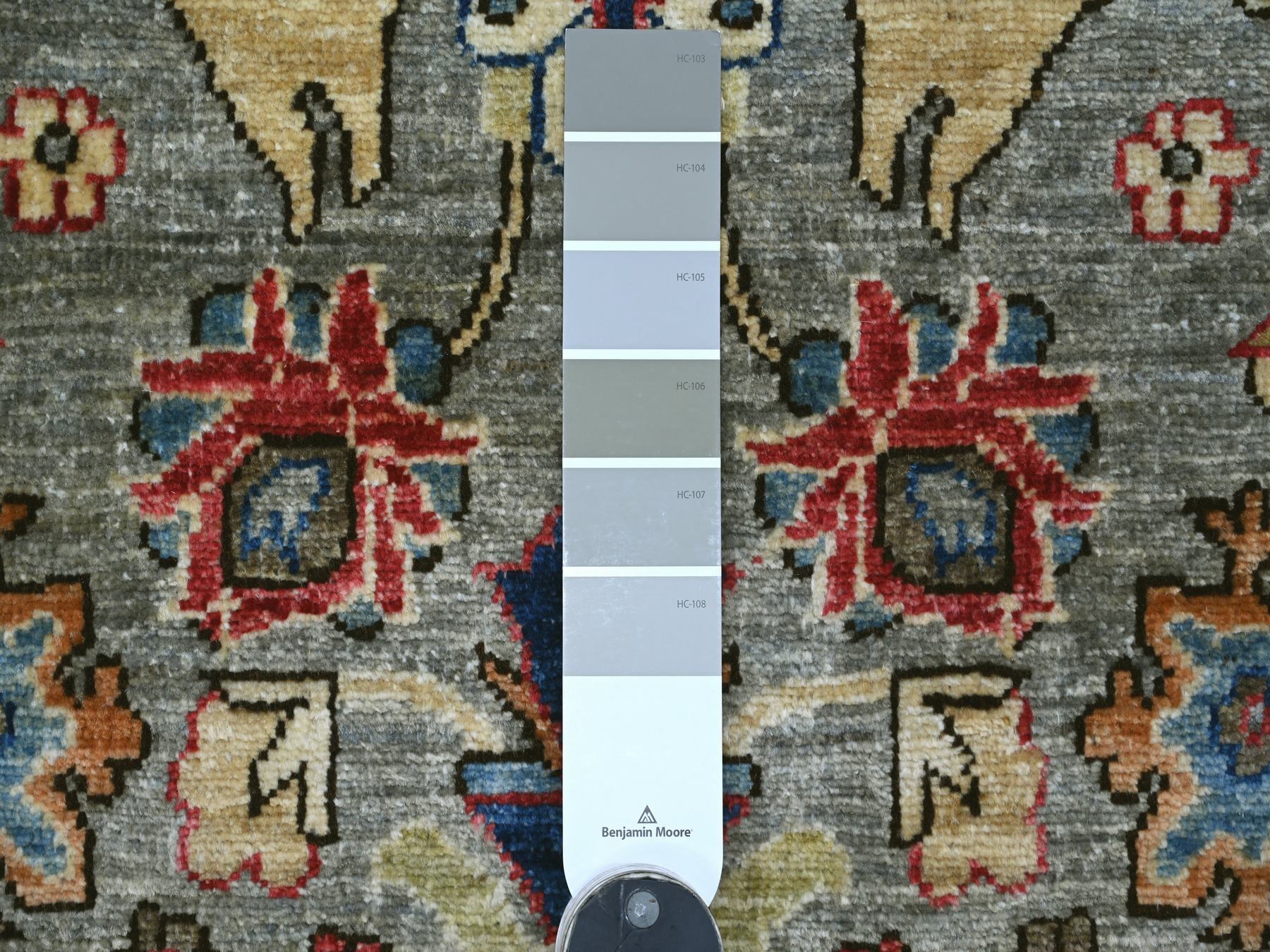 3'x16' Spanish Gray, Aryana Collection, Heriz All Over Design, Vegetable Dyes, Hand Knotted, Soft Pile, High Mountain Wool, Densely Woven, XL Runner, Oriental Rug HR21284 - Image 3