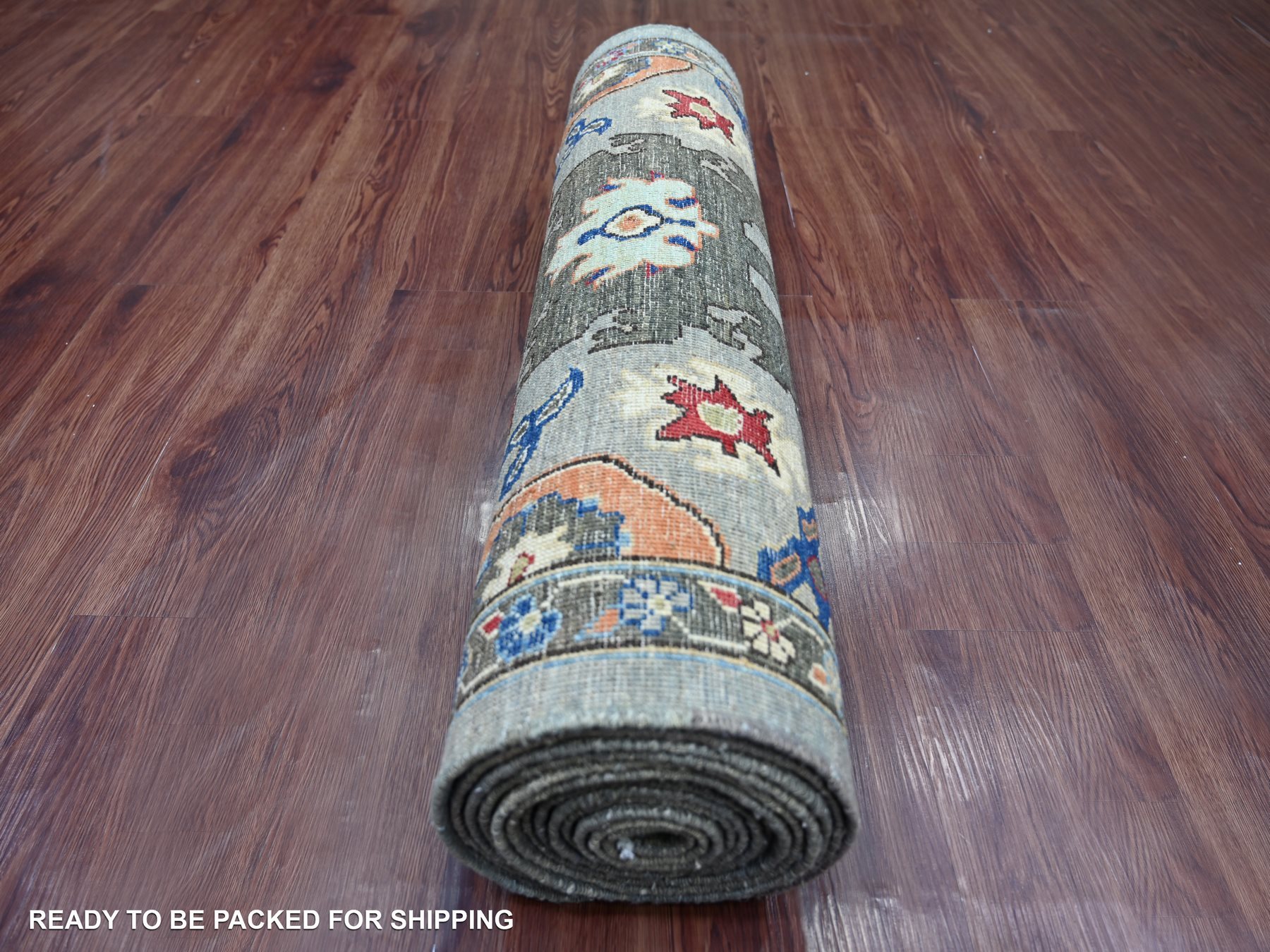 3'x16' Spanish Gray, Aryana Collection, Heriz All Over Design, Vegetable Dyes, Hand Knotted, Soft Pile, High Mountain Wool, Densely Woven, XL Runner, Oriental Rug HR21284 - Image 4