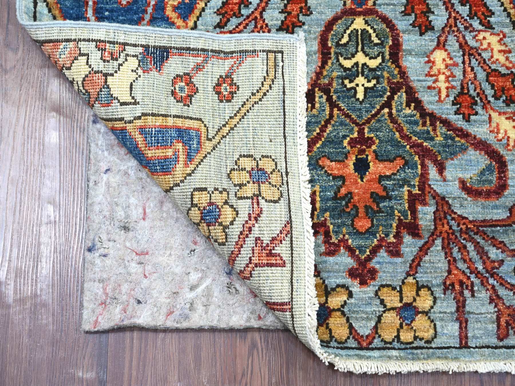 2'8"x10' Maya Blue, Bijar Garus Design, High Mountain Wool, Aryana Grade, Hand Knotted, Soft Pile, Vegetable Dyes, Densely Woven, Runner, Oriental Rug HR21316 - Image 2