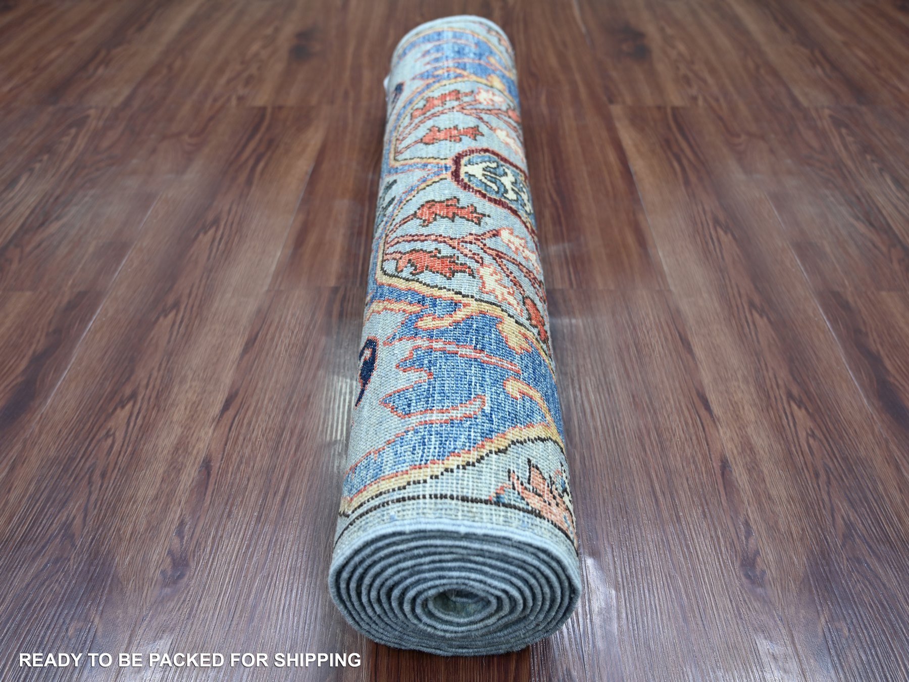 2'8"x10' Maya Blue, Bijar Garus Design, High Mountain Wool, Aryana Grade, Hand Knotted, Soft Pile, Vegetable Dyes, Densely Woven, Runner, Oriental Rug HR21316 - Image 4
