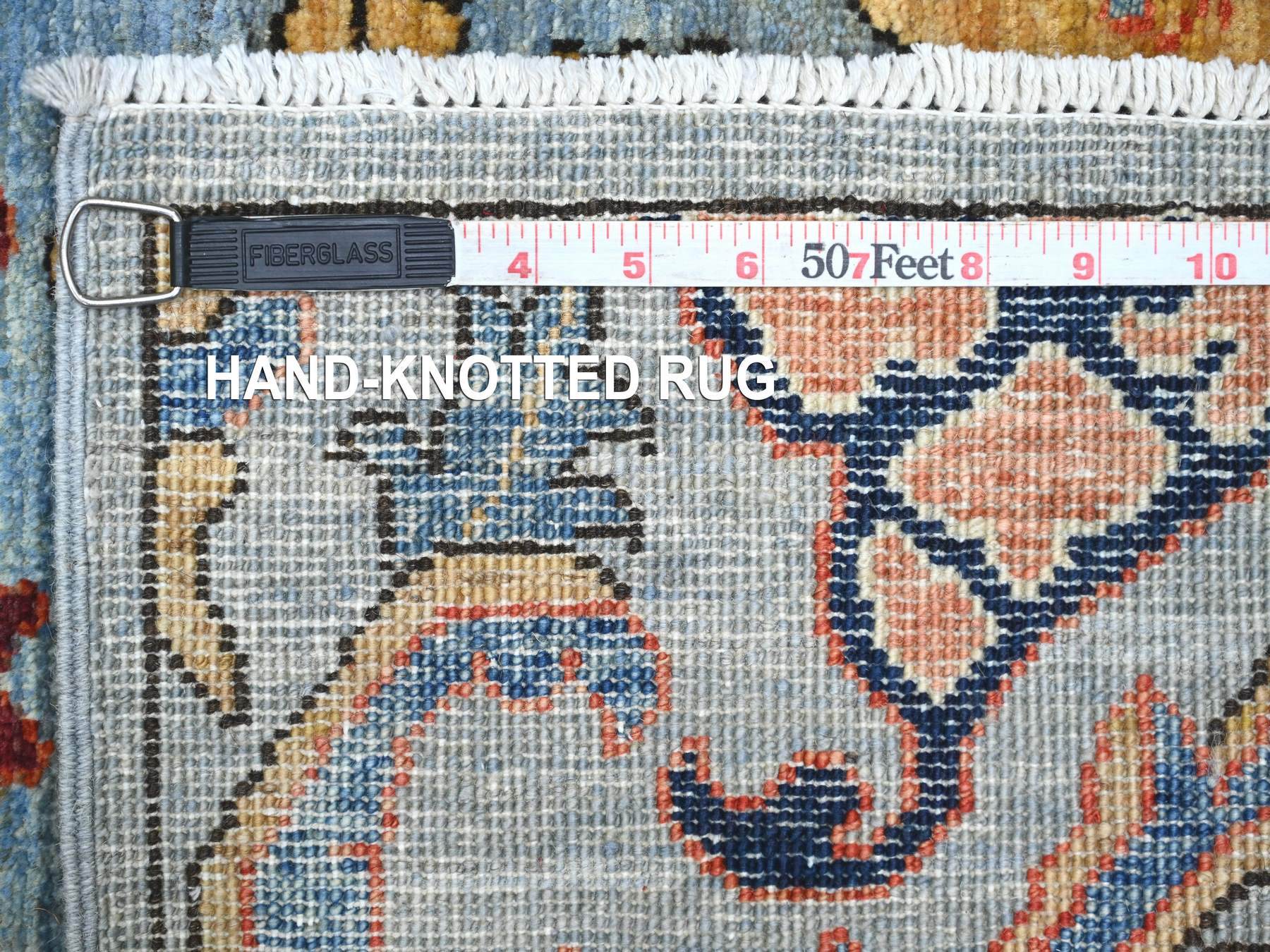 2'8"x10' Maya Blue, Bijar Garus Design, High Mountain Wool, Aryana Grade, Hand Knotted, Soft Pile, Vegetable Dyes, Densely Woven, Runner, Oriental Rug HR21316 - Image 6